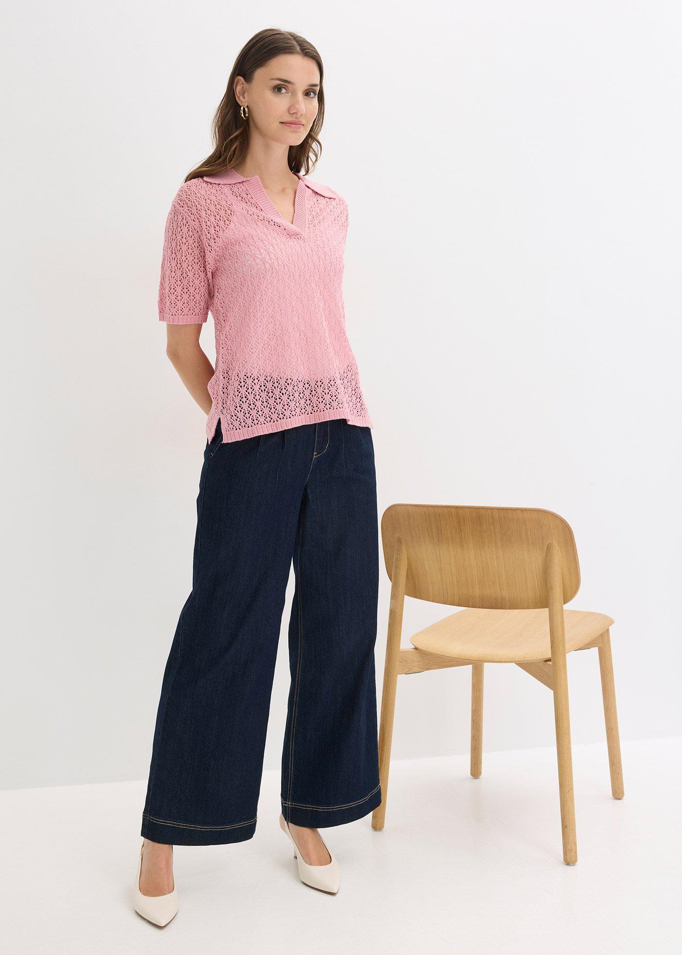 Sweter ażurowy - Bonprix