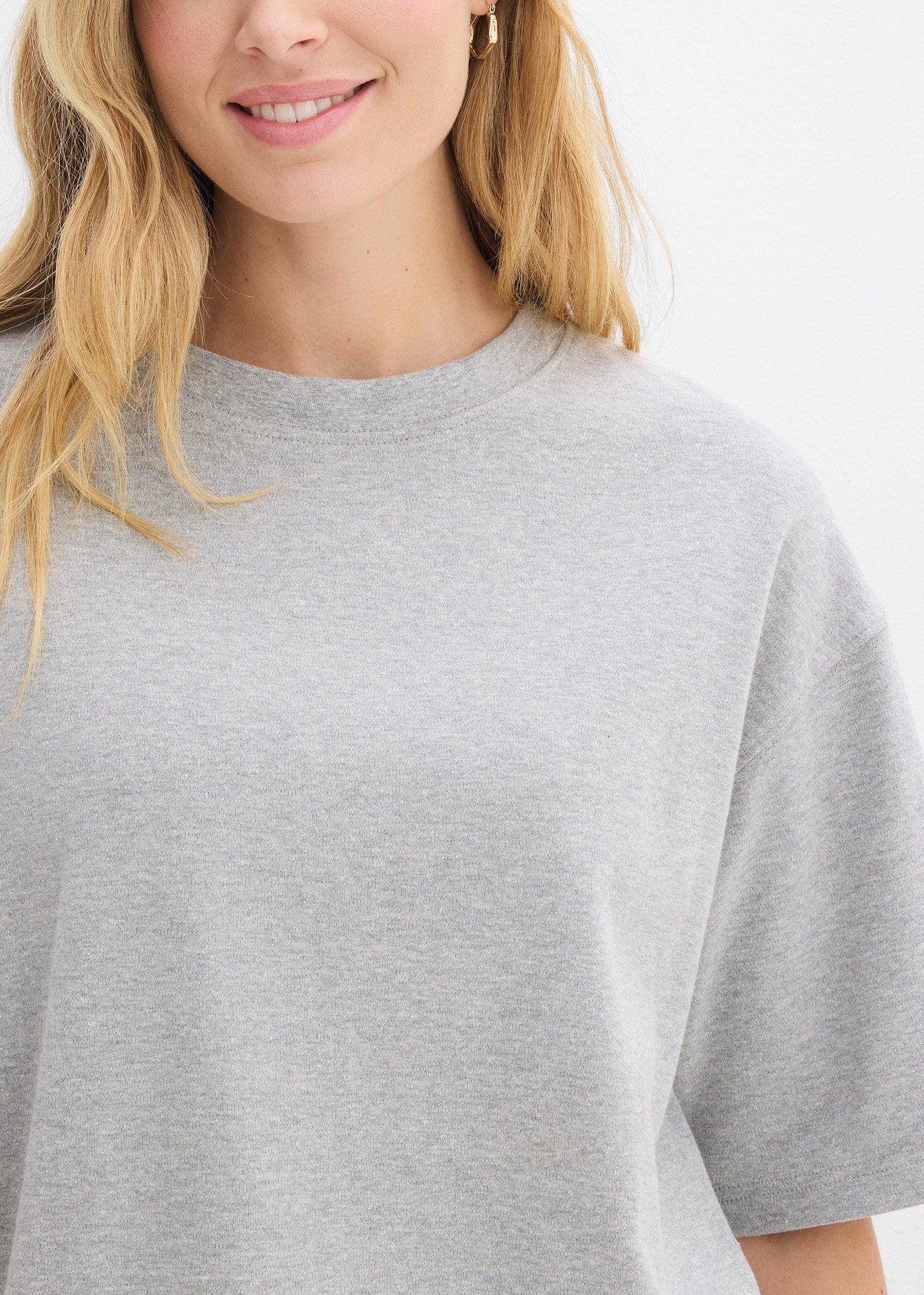 T-shirt oversize z ciężkiej bawełny organicznej - Bonprix
