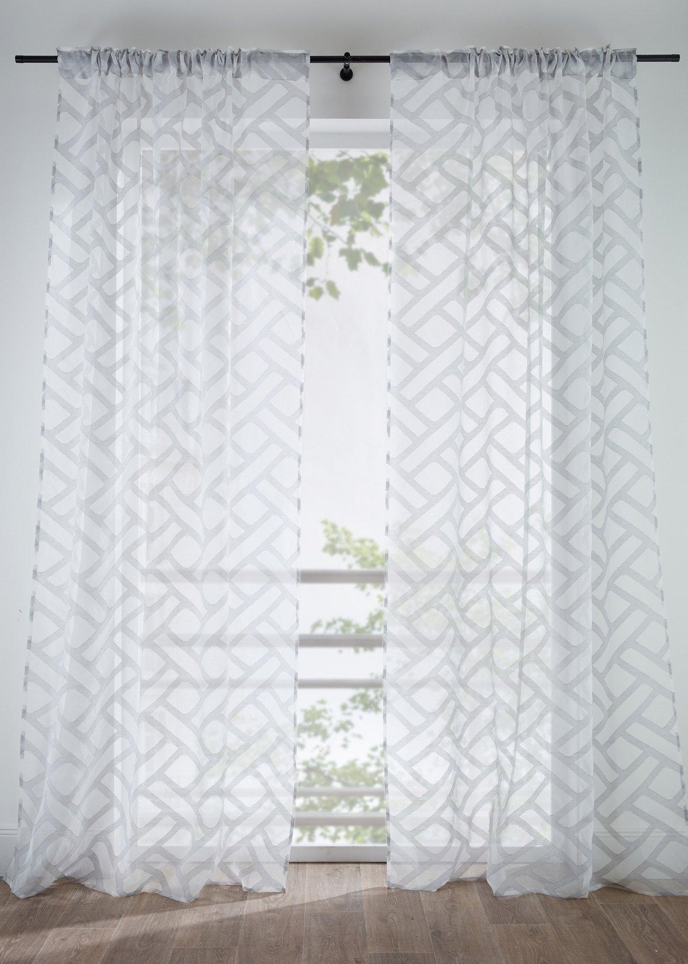 Voilage en tissu dévoré (1 pce)