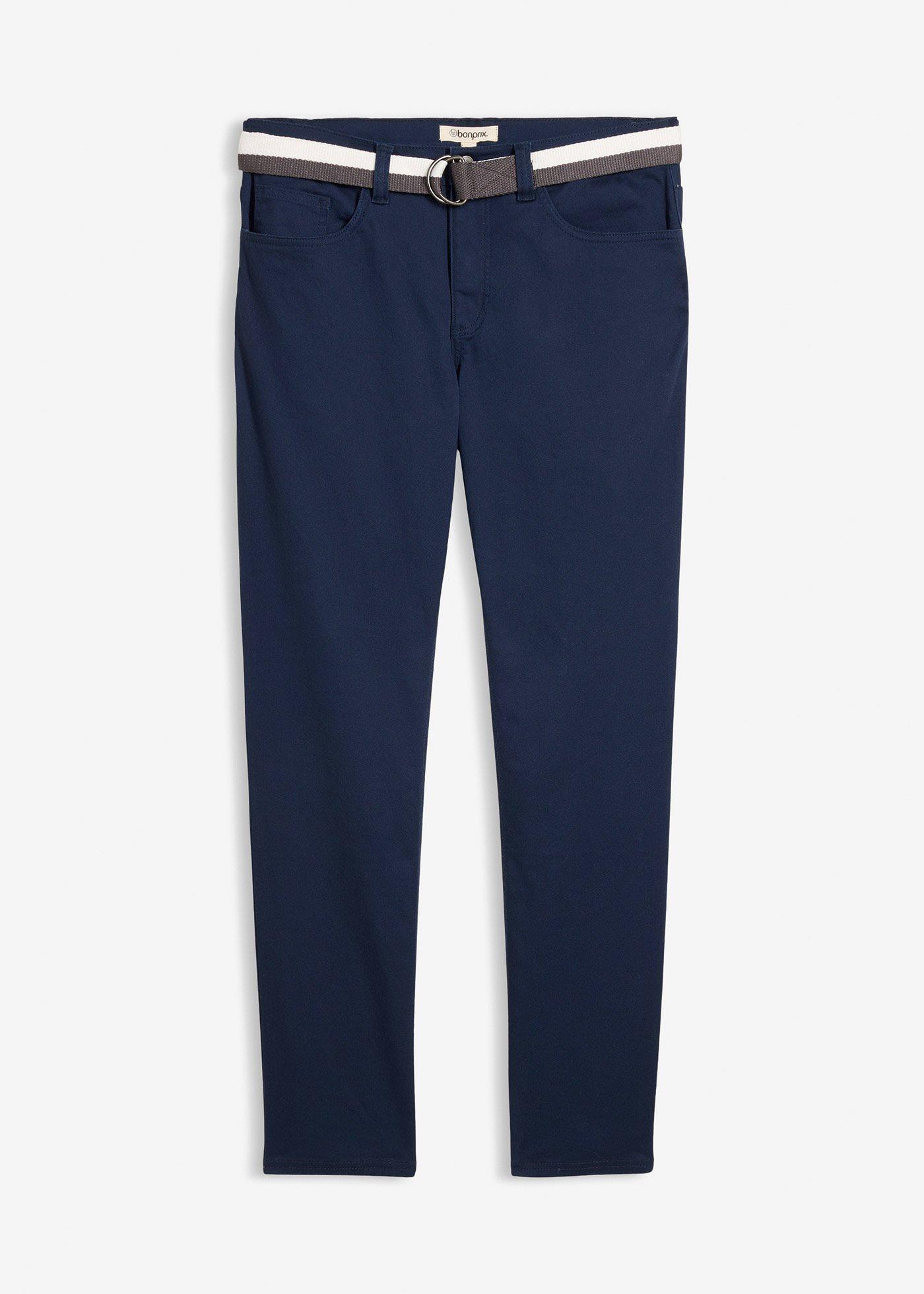 Pantalon extensible regular avec ceinture, droit