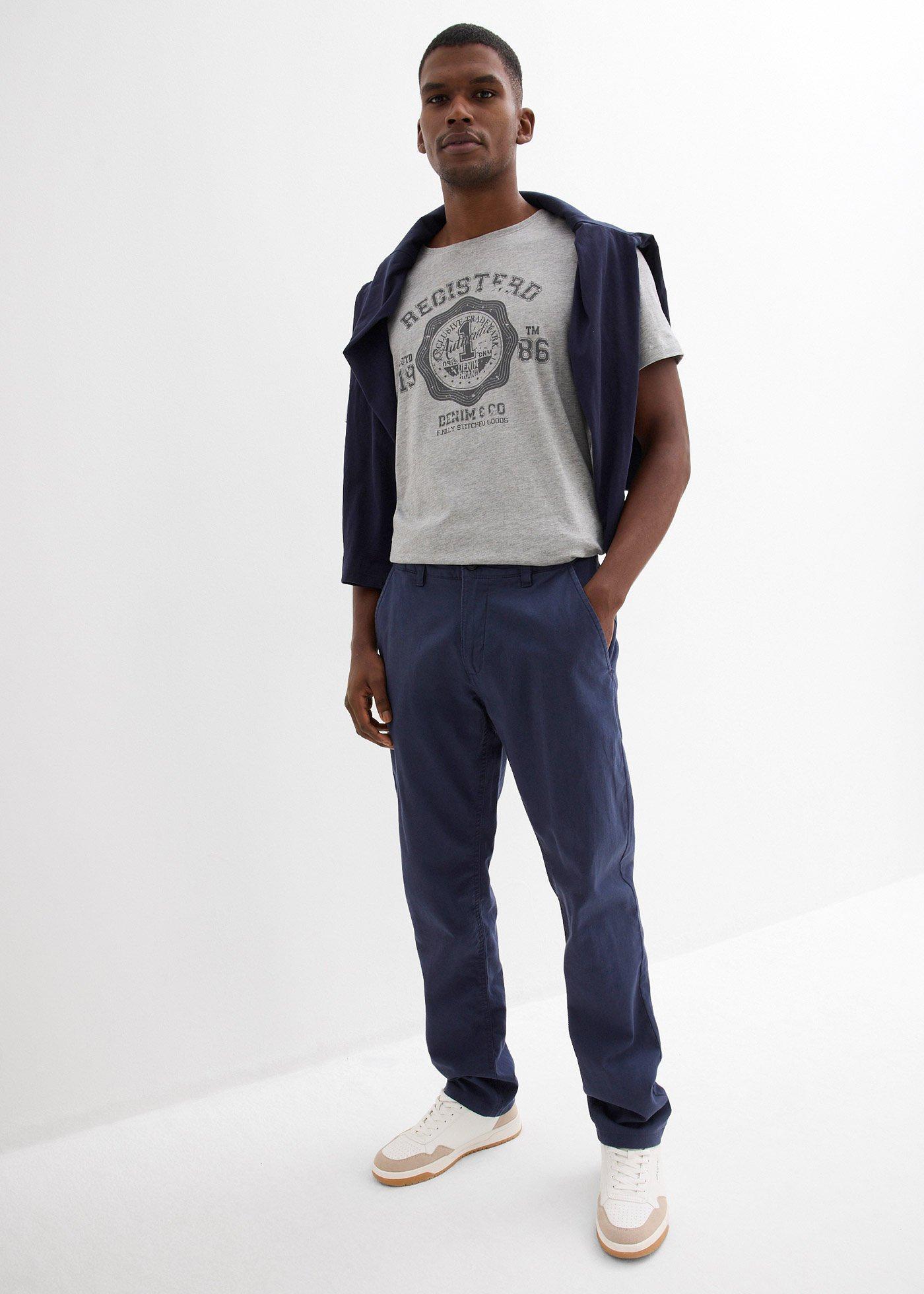 Spodnie chinosy z czystego lnu, regular fit, prosta nogawka - Bonprix