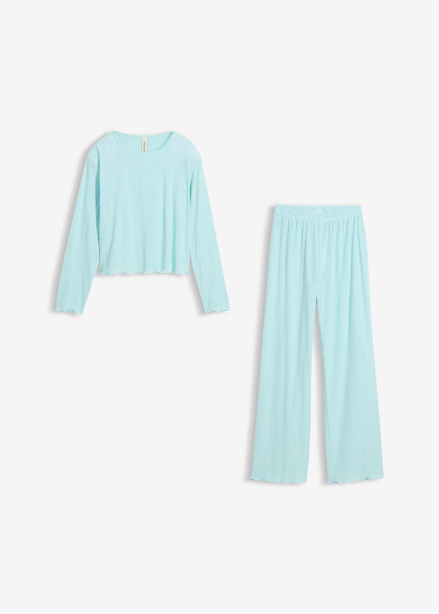 Piżama z bawełną i wzorem w serca - Bonprix