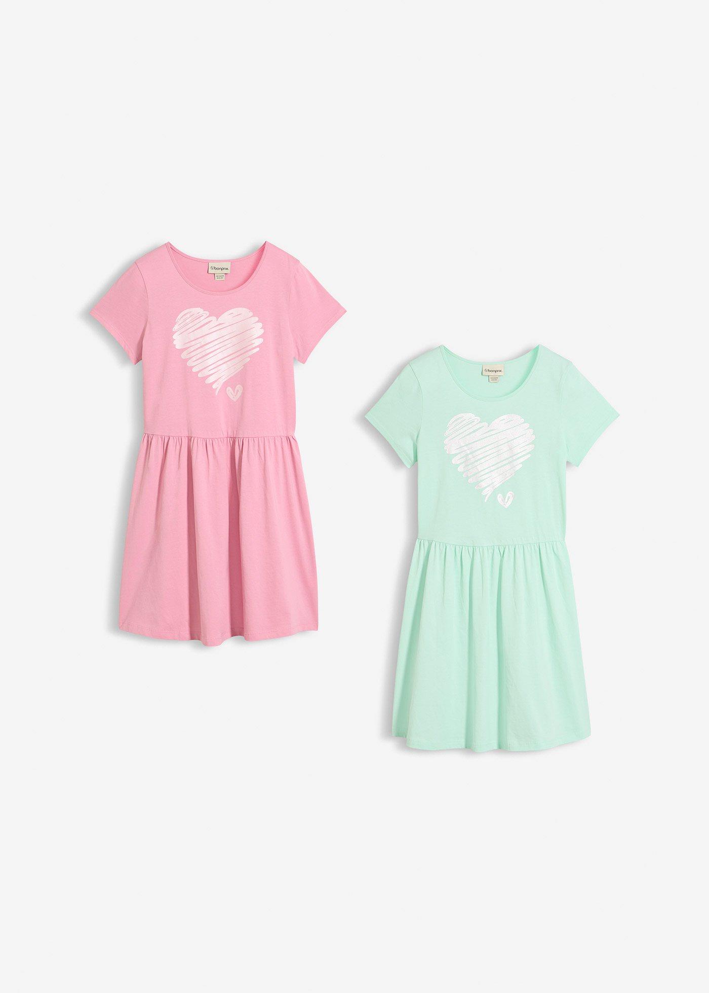 Sukienka z dżerseju z czystej bawełny organicznej (2 szt.) - Bonprix