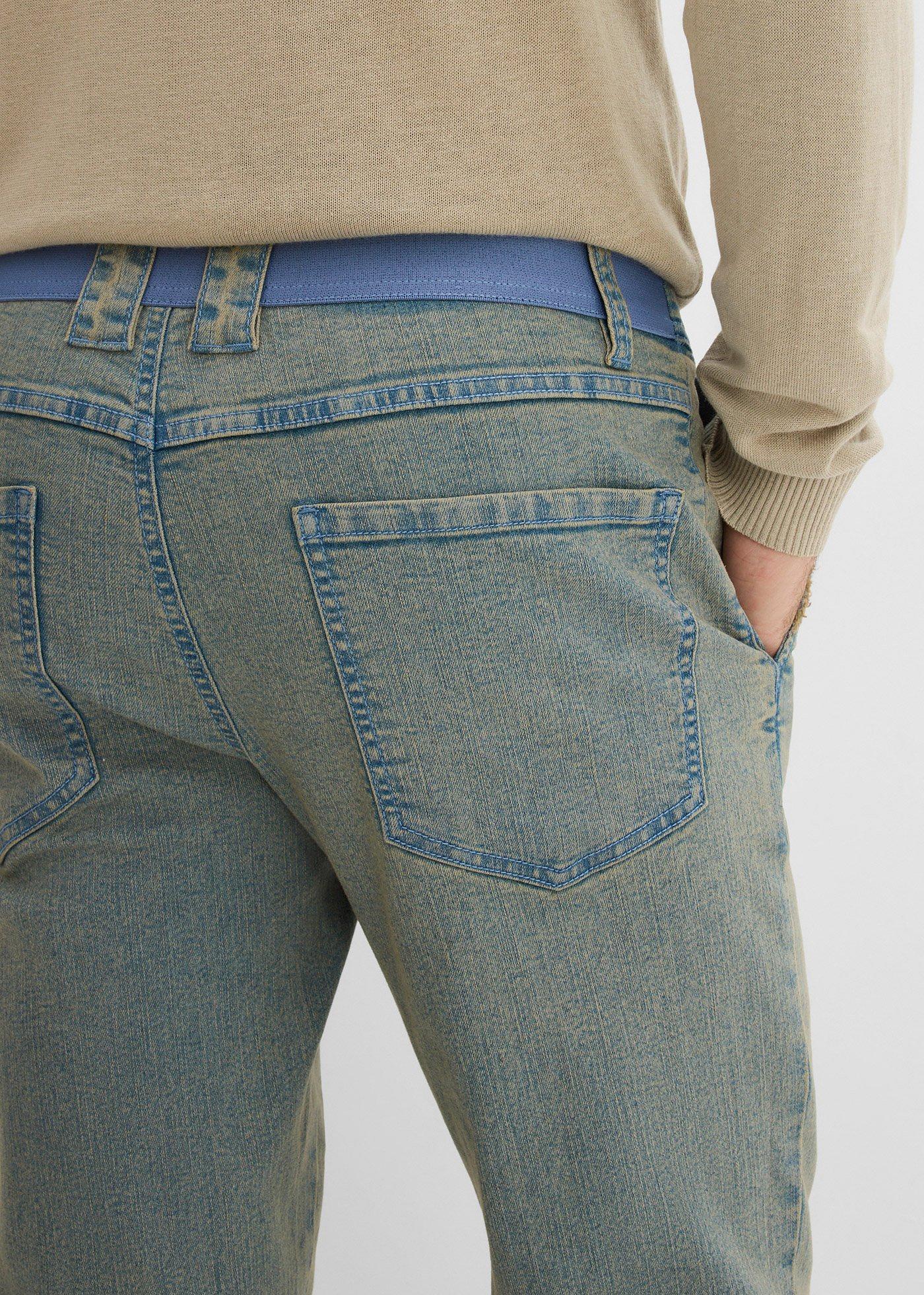 Lekkie jeansy relaxed fit ze stretchem, elastycznym pasem i prostą nogawką - Bonprix