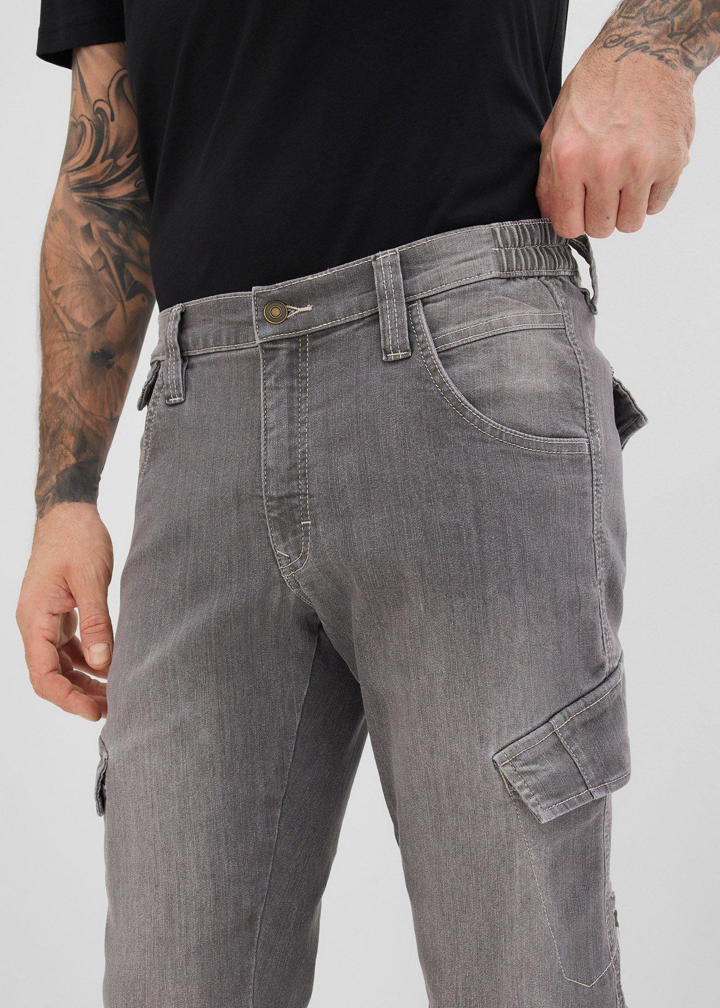 Lekkie jeansy bojówki o kroju regular fit z elastycznym pasem i prostą nogawką - Bonprix