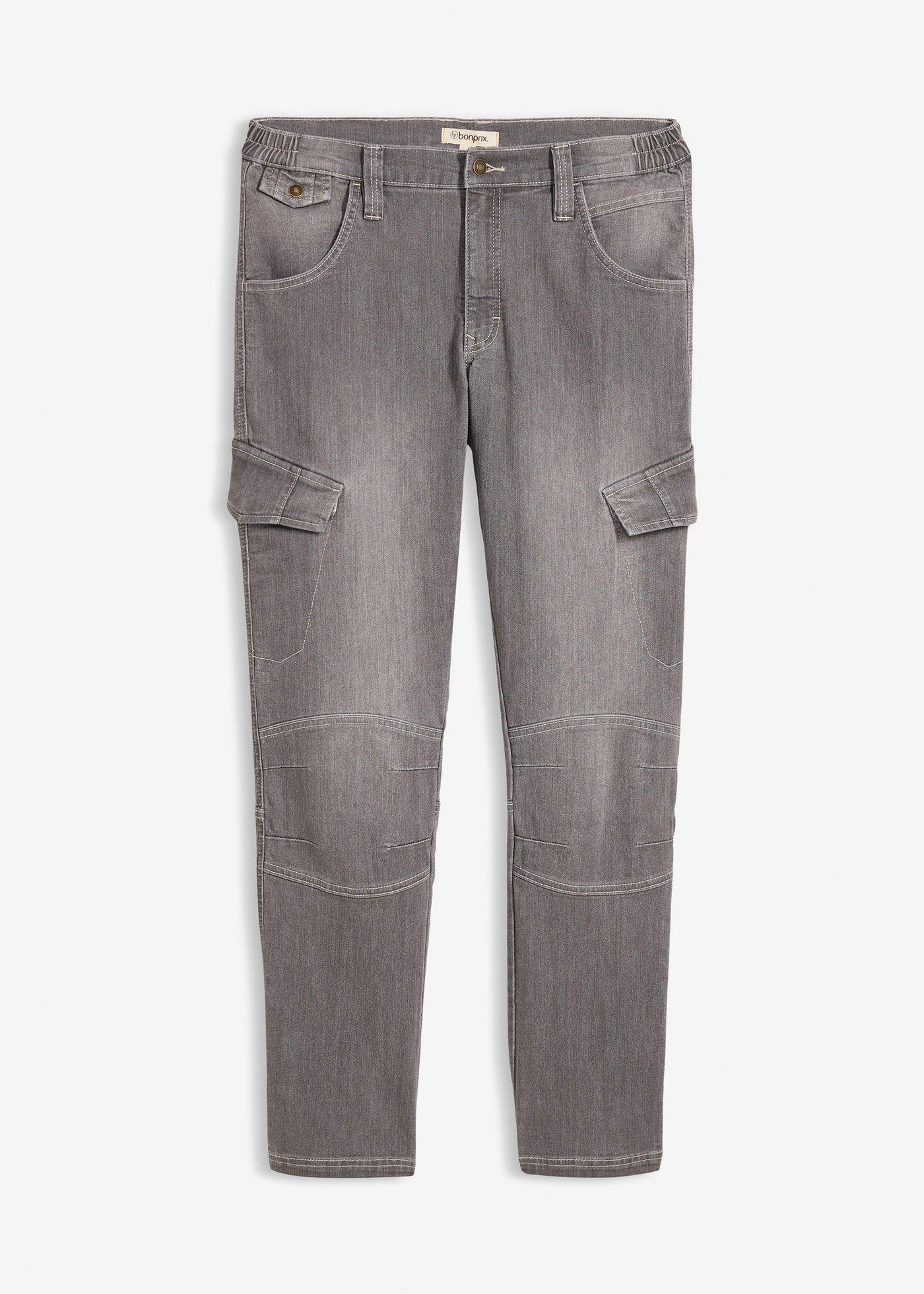 Jean cargo regular, droit et léger avec taille élastiquée