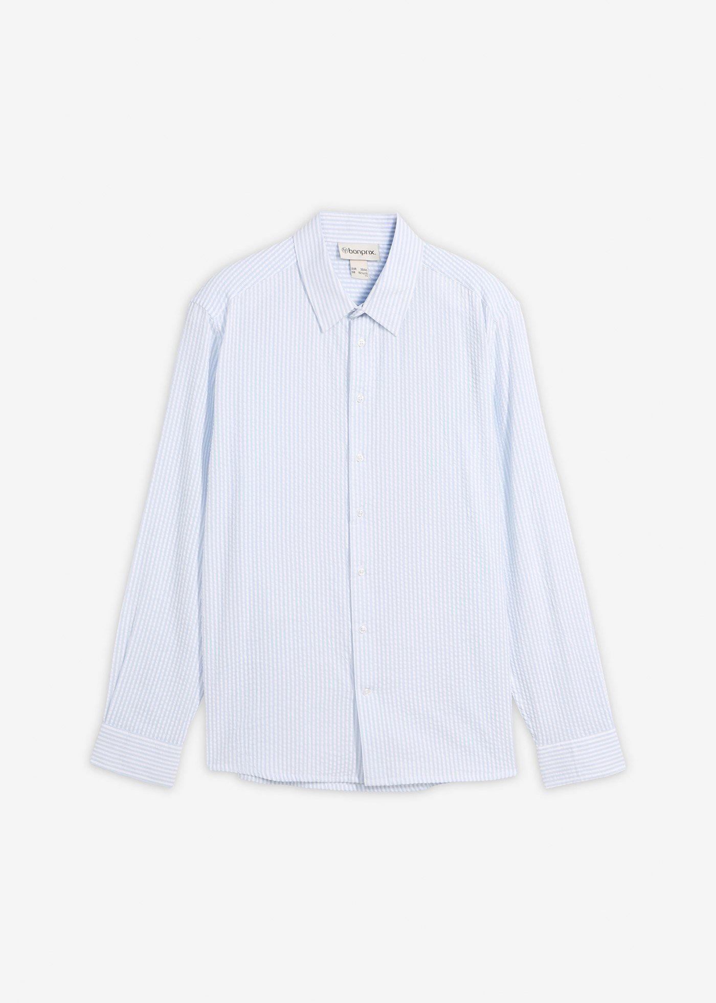 Overhemd van seersucker katoen, regular fit