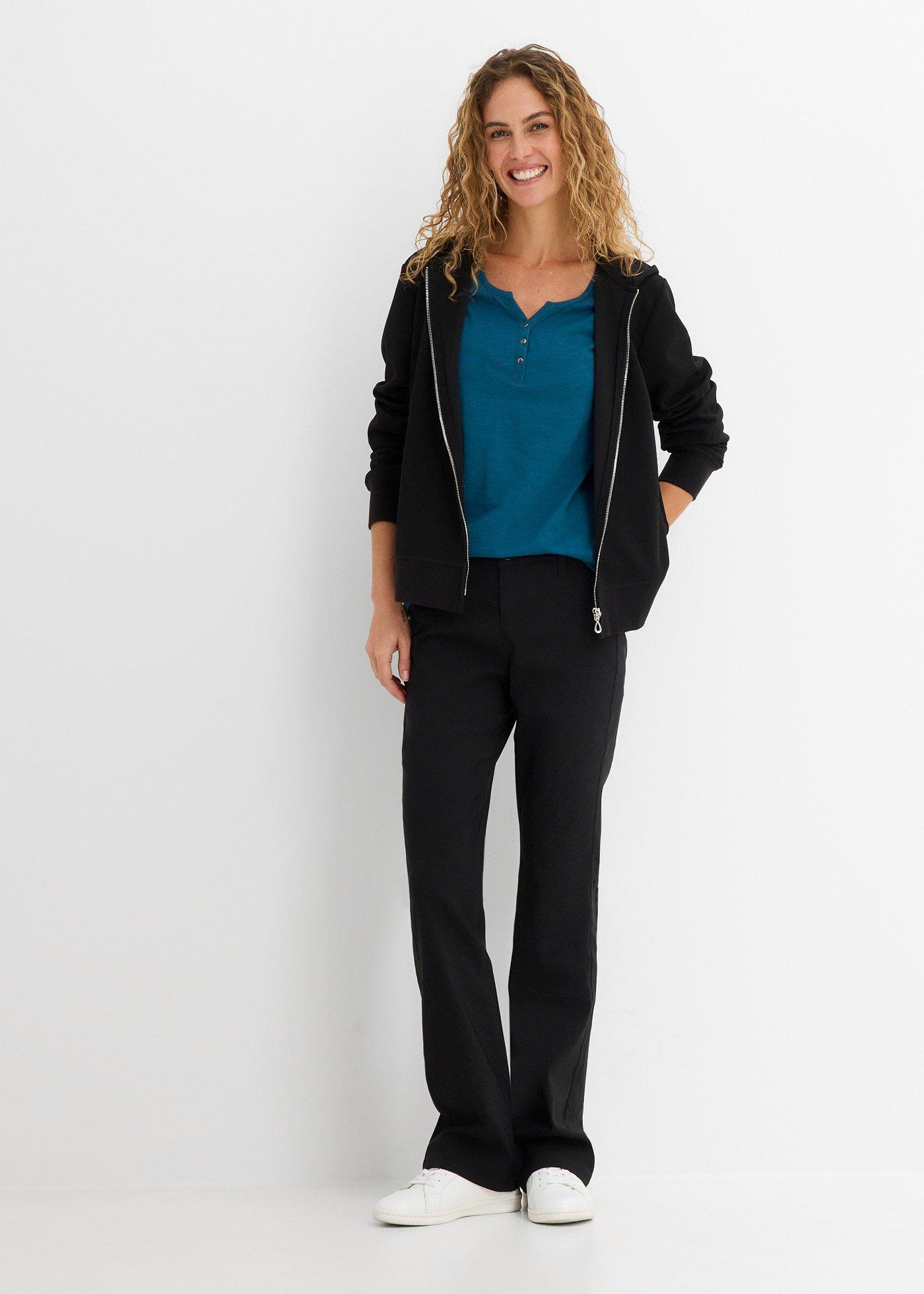 Bluzka z plisą guzikową z czystej bawełny organicznej - Bonprix