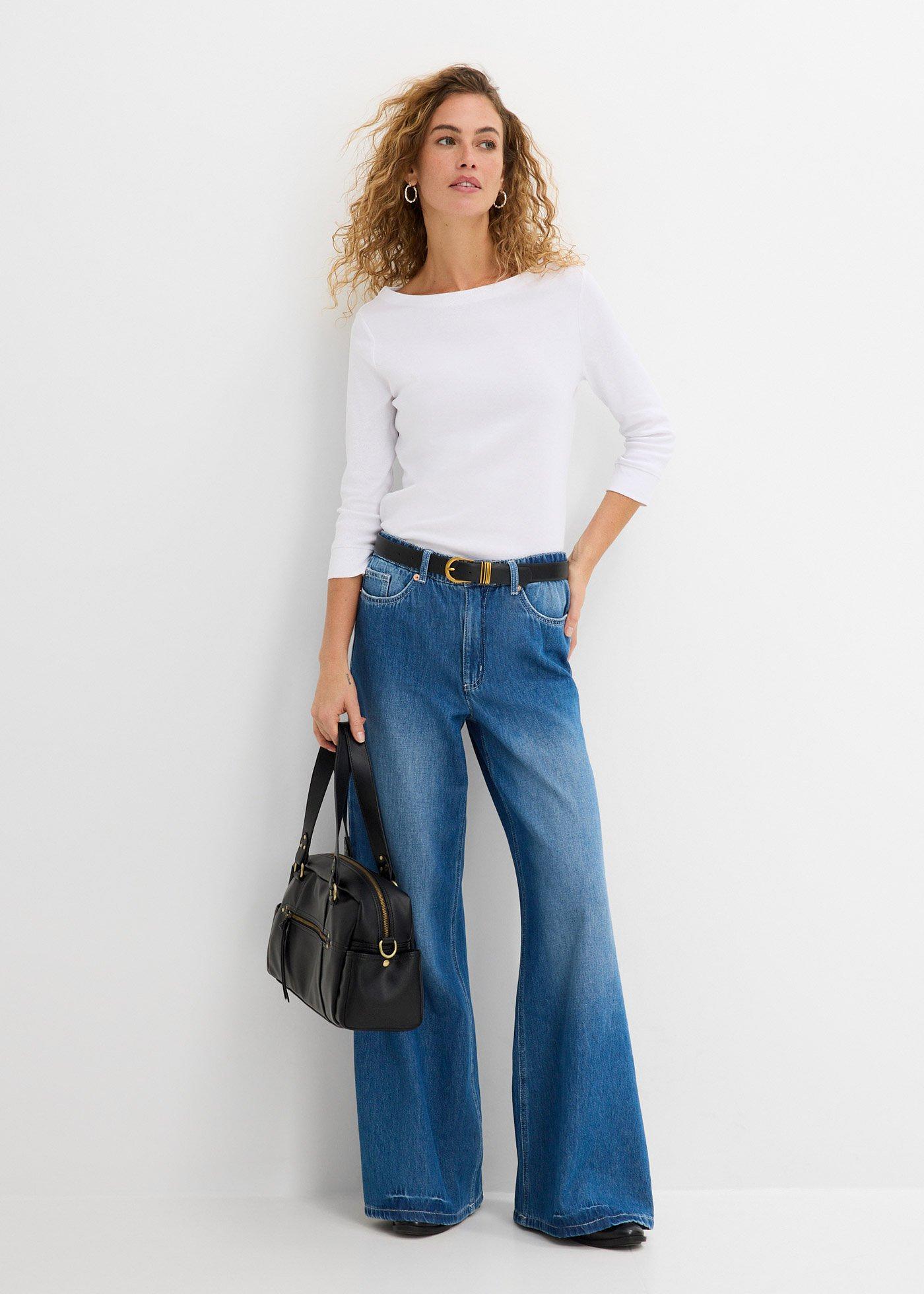 Bluzka z długim rękawem z czystej bawełny organicznej - Bonprix