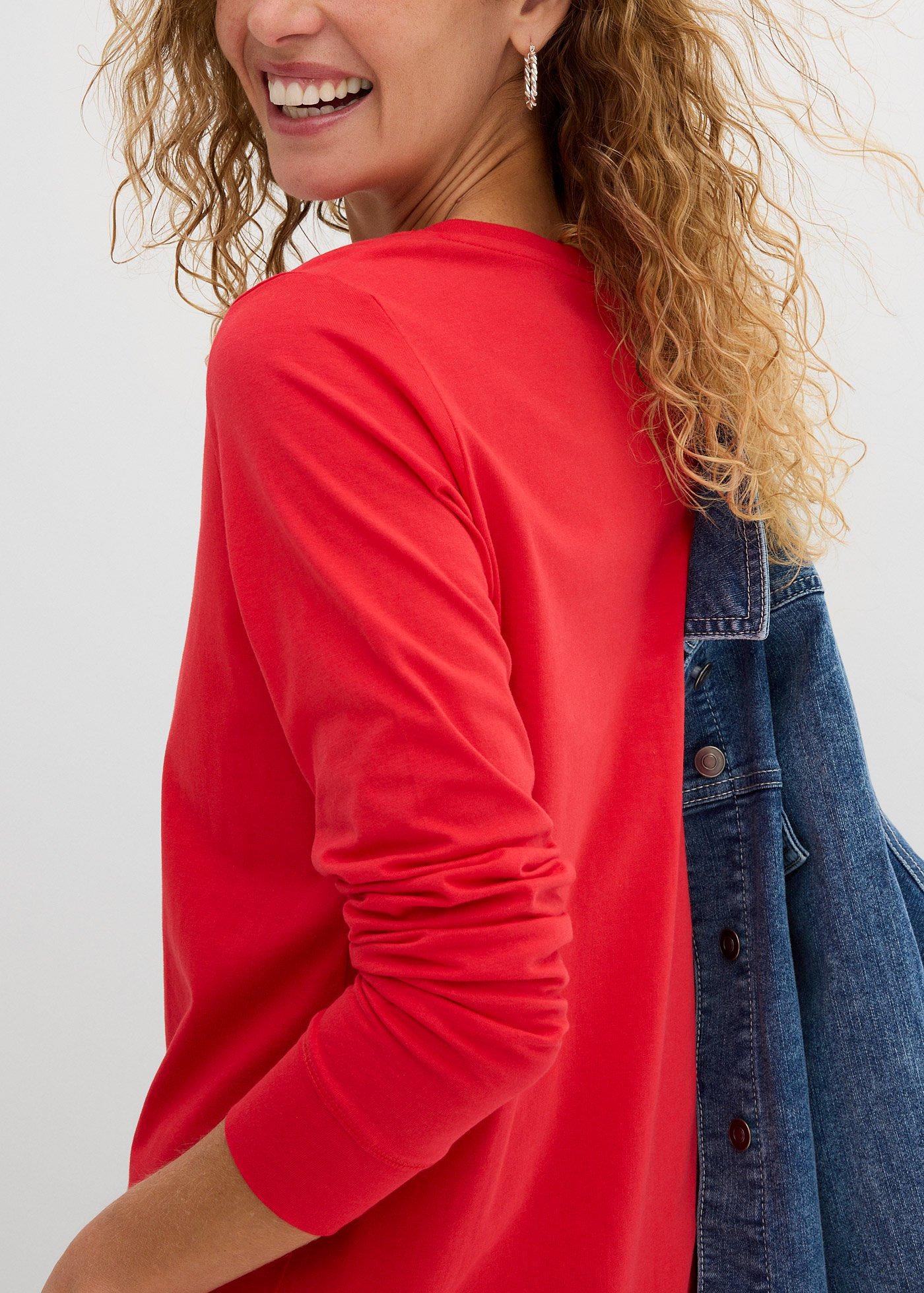 Długa koszulka z okrągłym dekoltem i długim rękawem (zestaw 5 szt.) - Bonprix