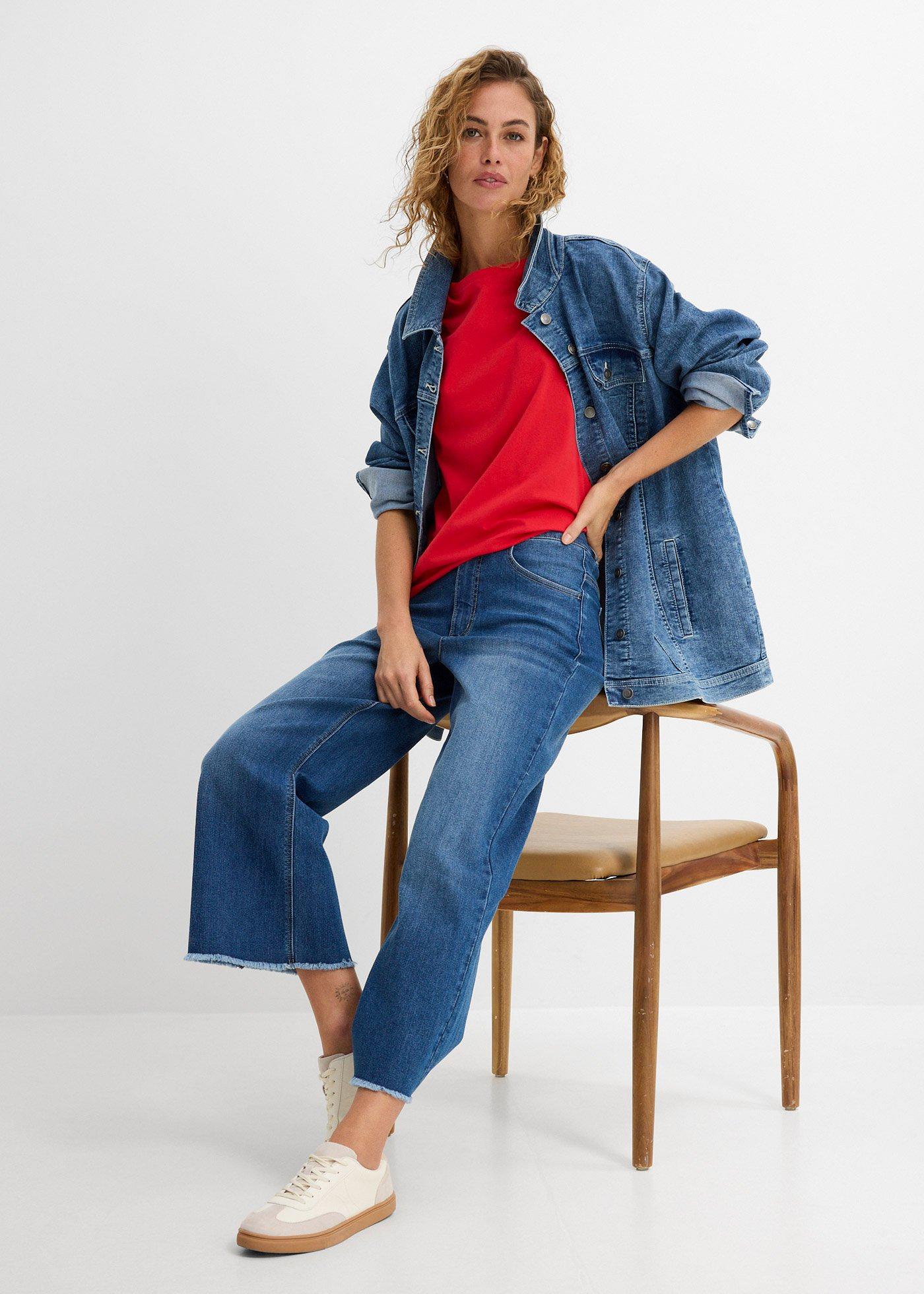 Długa koszulka z okrągłym dekoltem i długim rękawem (zestaw 5 szt.) - Bonprix