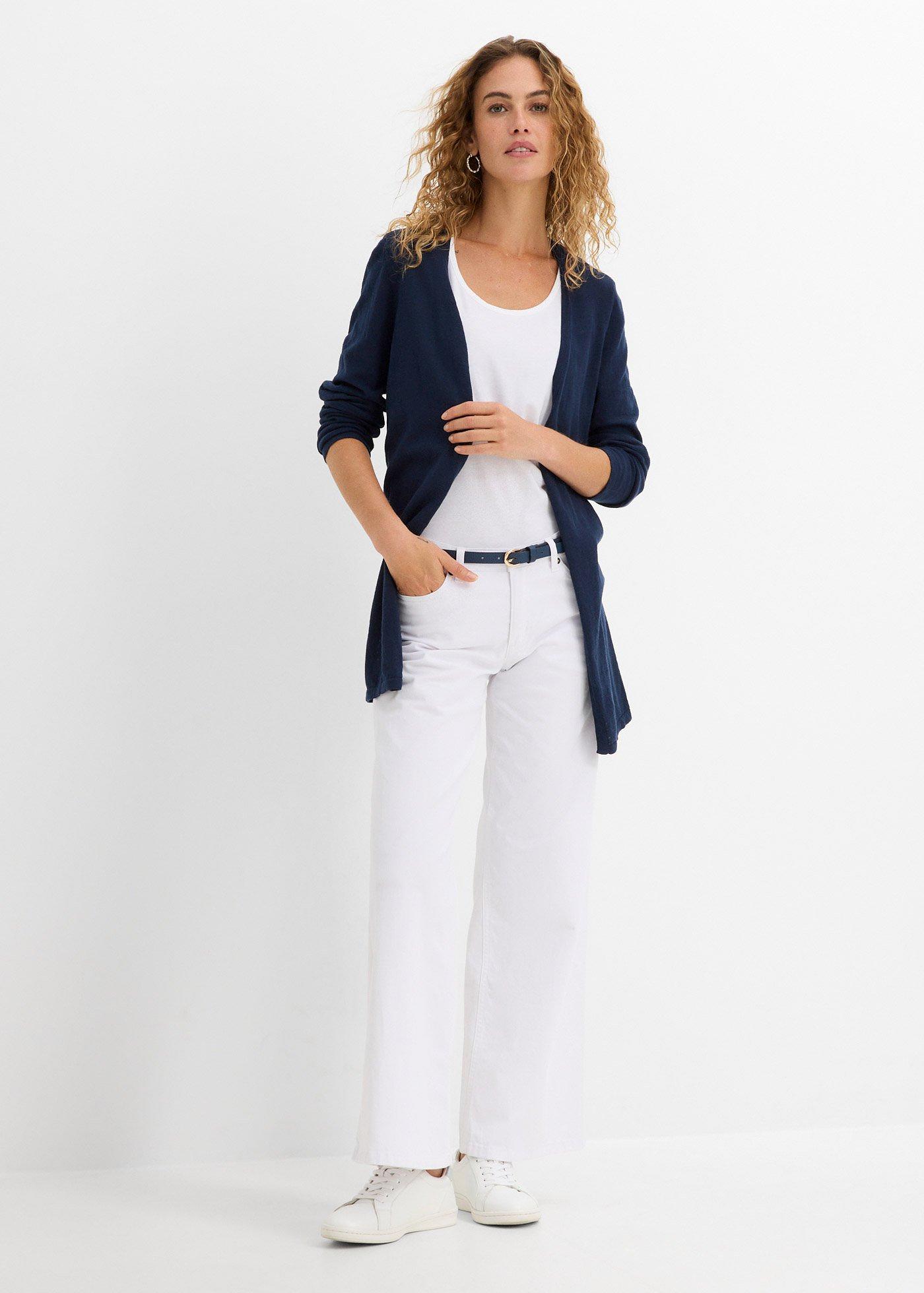 Kardigan z czystej delikatnej bawełny slub - Bonprix