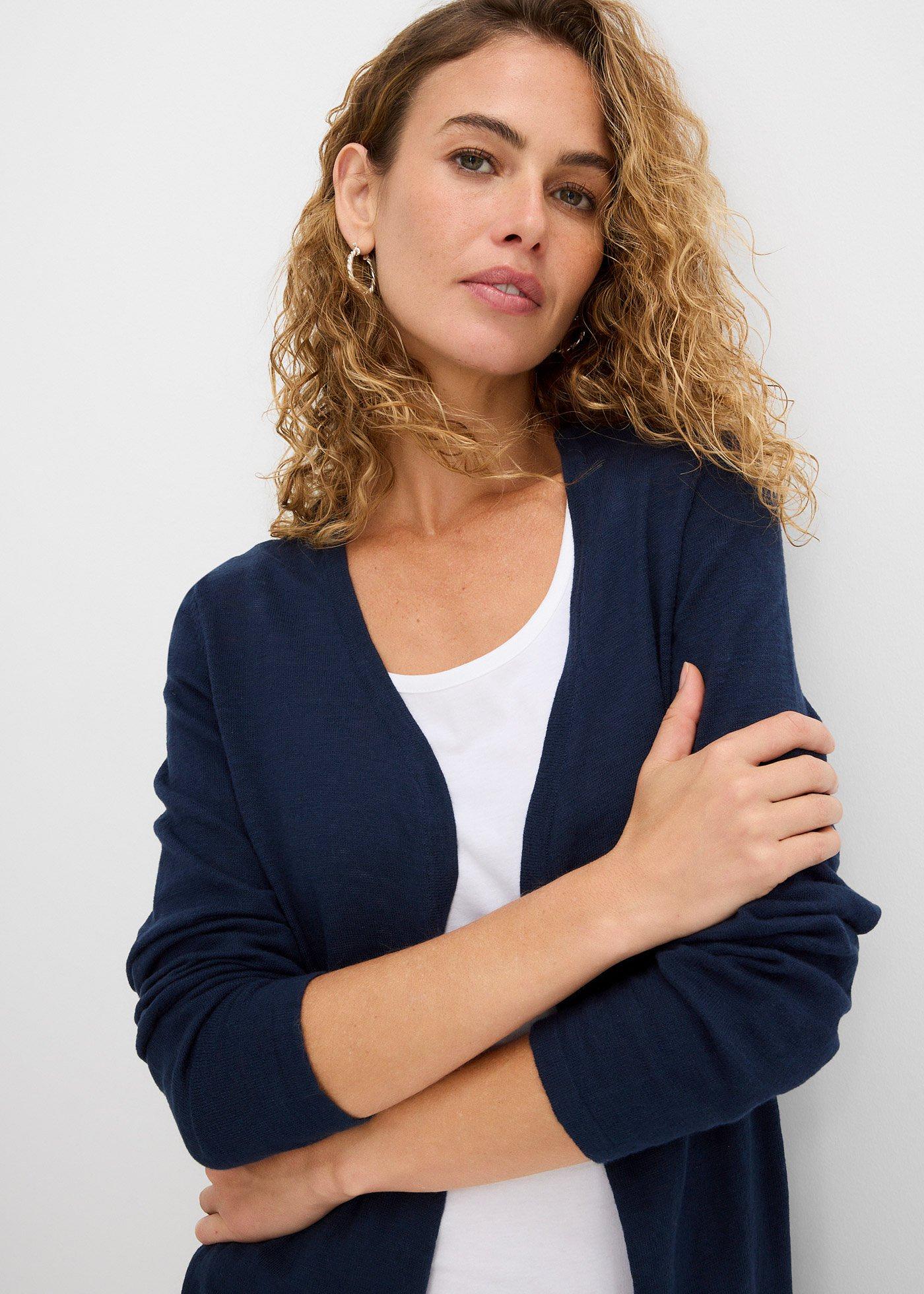 Kardigan z czystej delikatnej bawełny slub - Bonprix