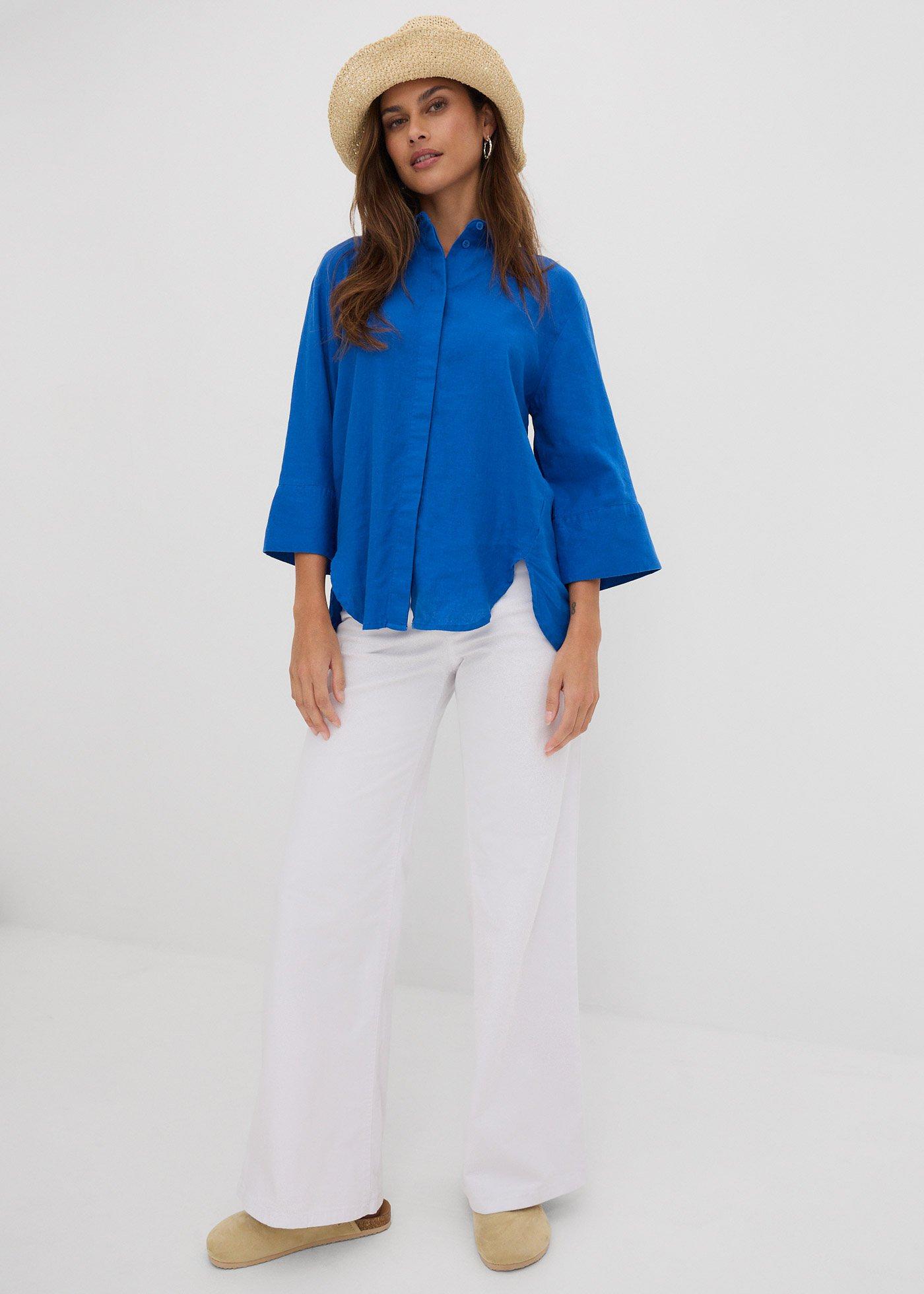 Dżinsy ze stretchem wide fit, mid waist - Bonprix