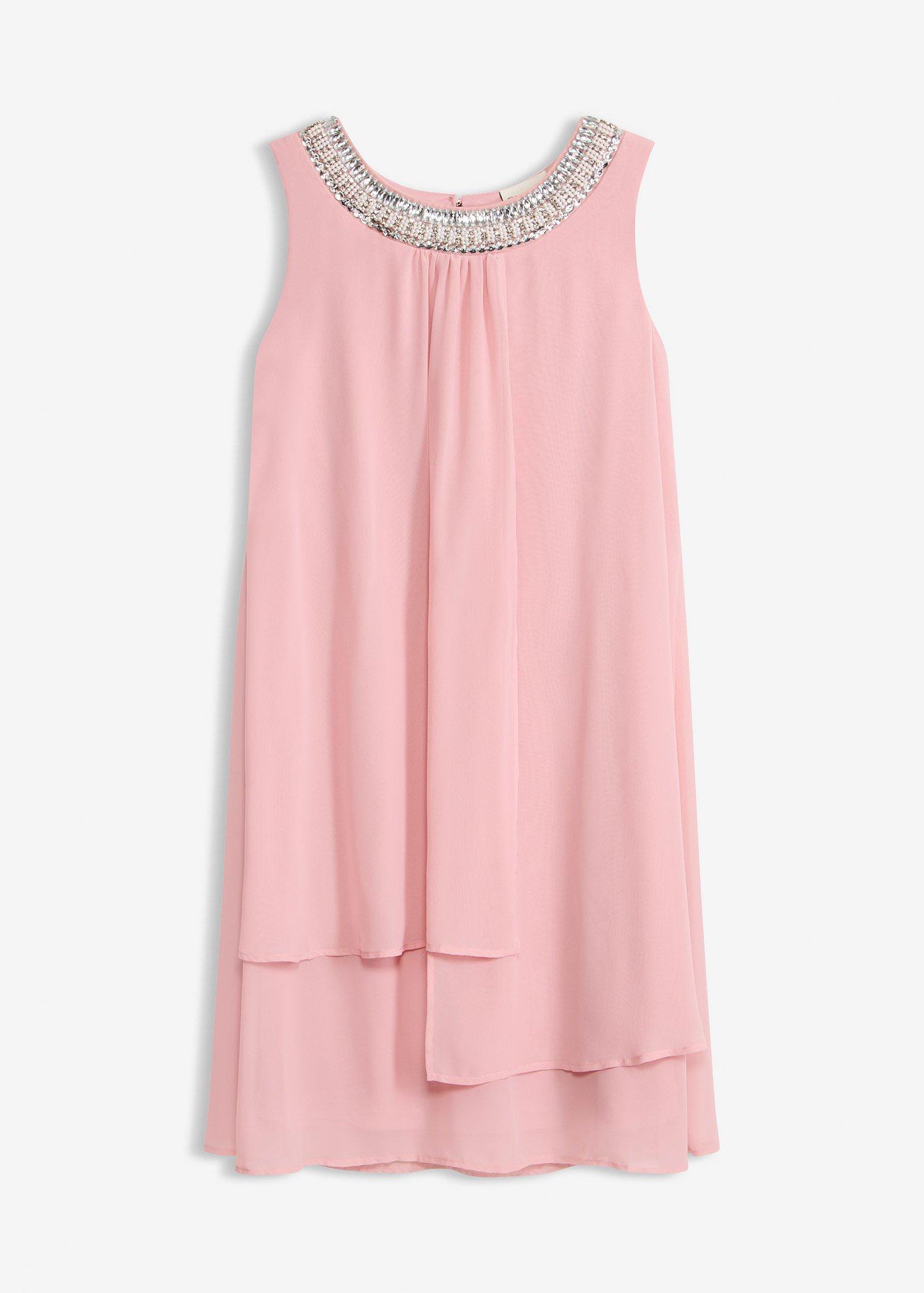 Robe en crêpe avec application de strass