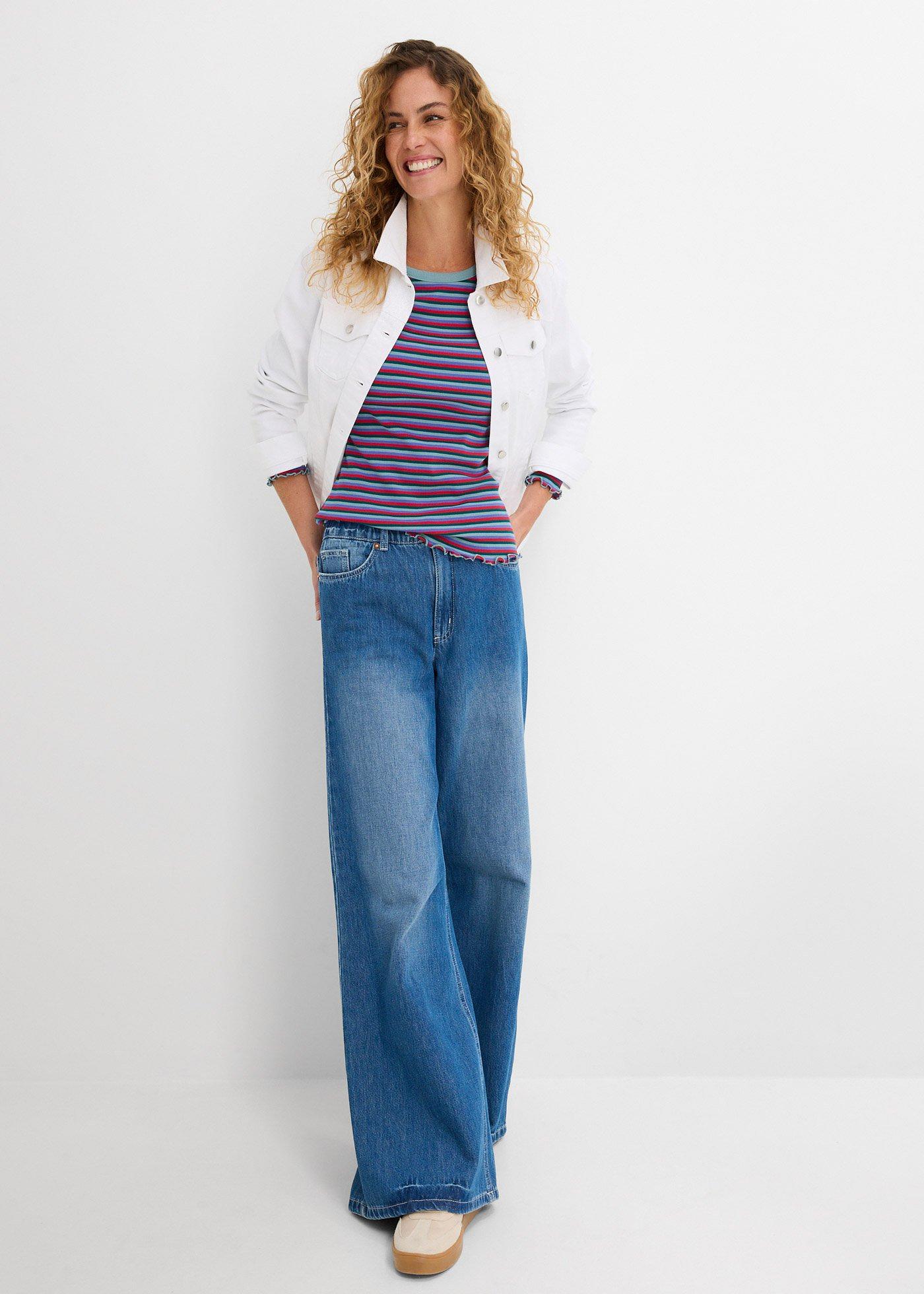 Prążkowana bluzka z bawełny organicznej - Bonprix