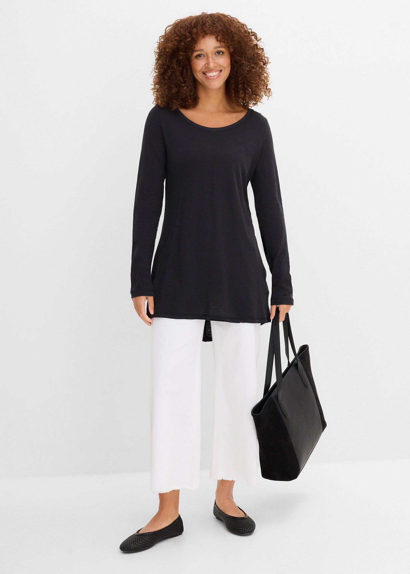 Bawełniana bluzka z długim rękawem - Bonprix