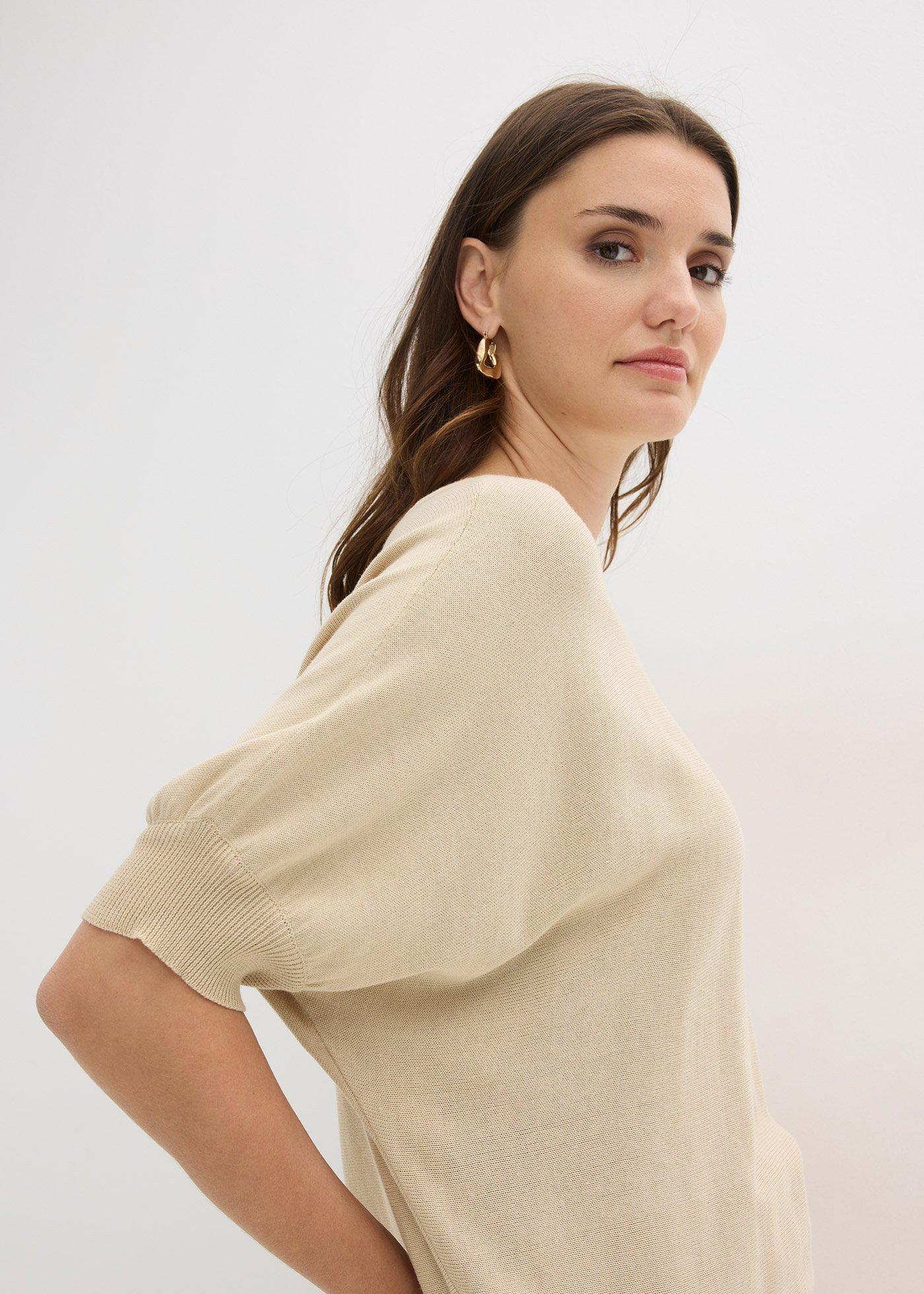 Sweter z cienkiej dzianiny z mieszanki bawełny - Bonprix