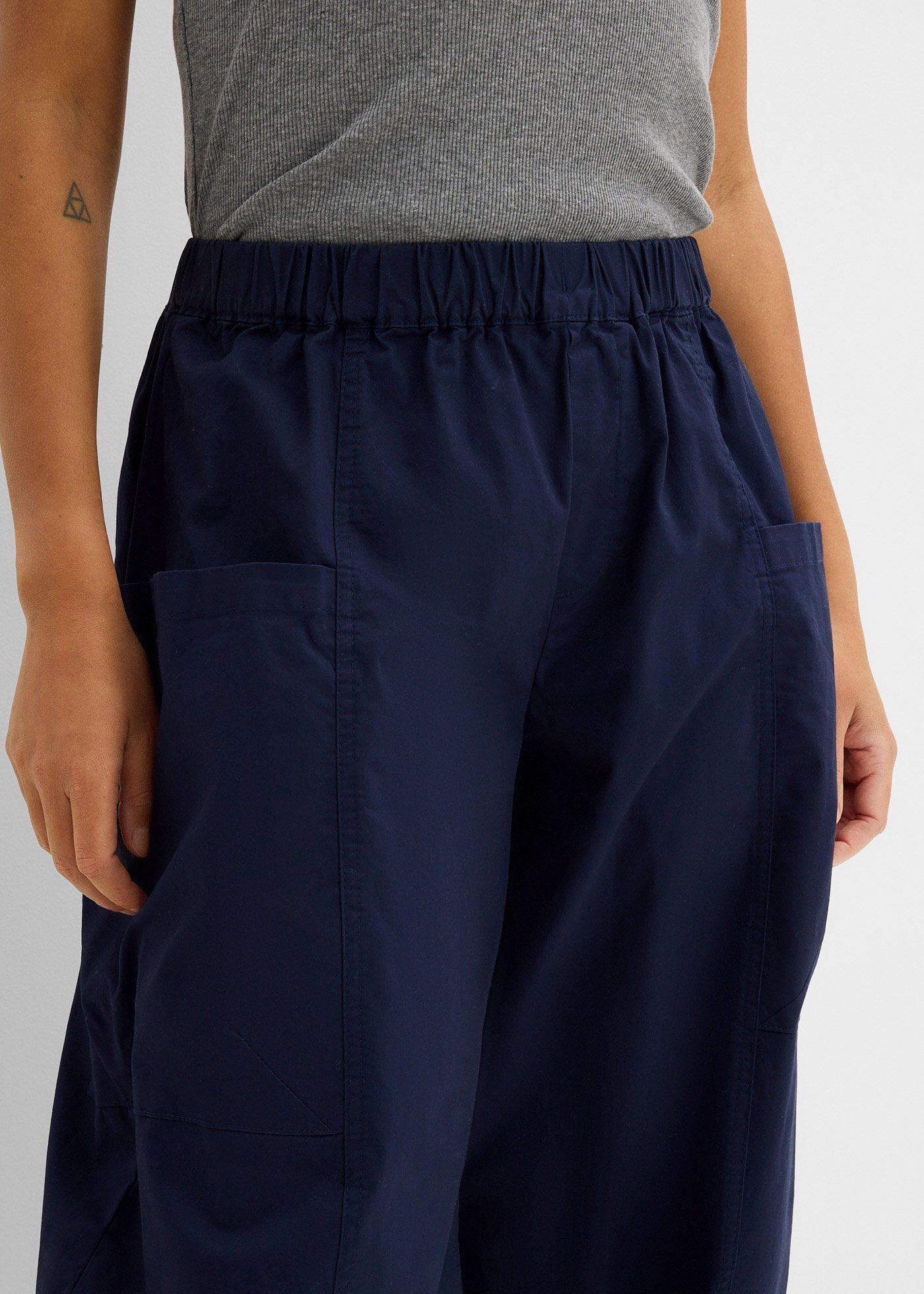 Spodnie z bawełnianego diagonalu z domieszką elastanu - Bonprix