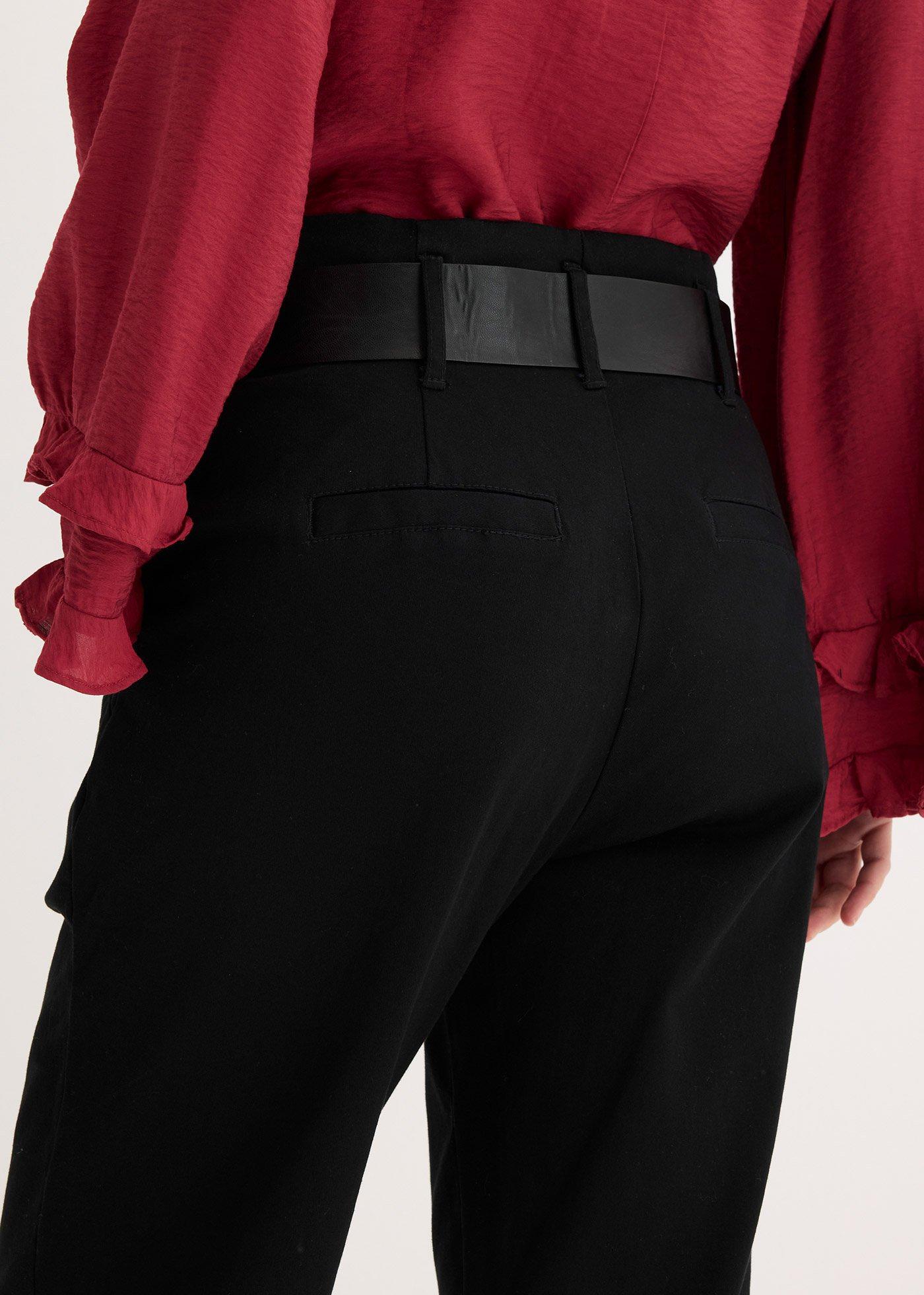 Spodnie z zakładkami z bawełny - Bonprix