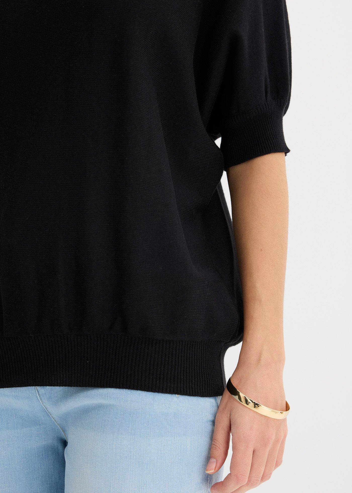 Sweter z cienkiej dzianiny z mieszanki bawełny - Bonprix