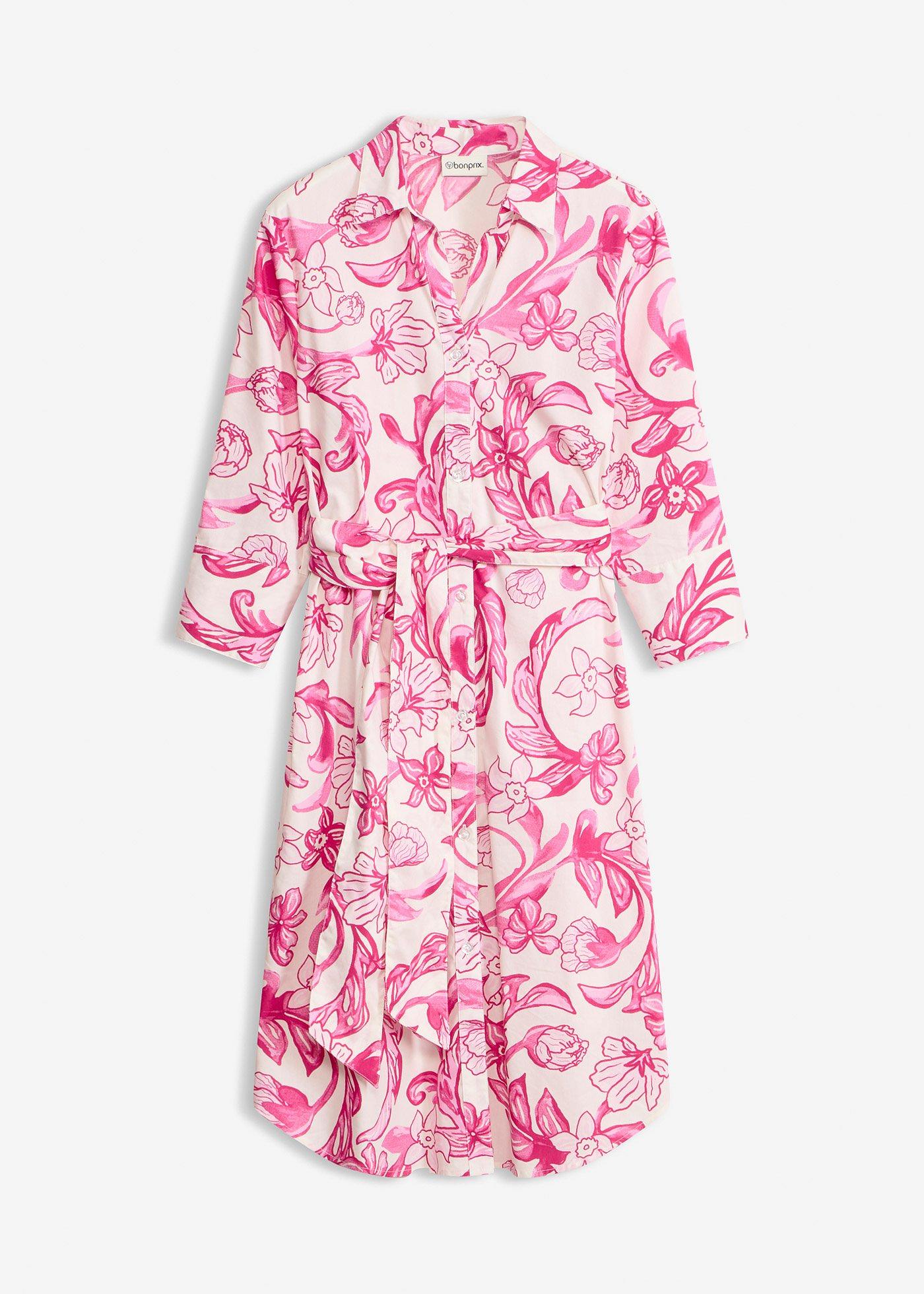 Robe-chemise en coton mélangé