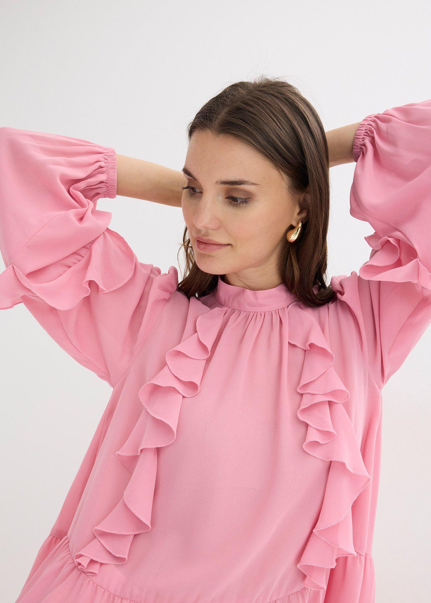 Bluzka tunikowa z falbankami - Bonprix