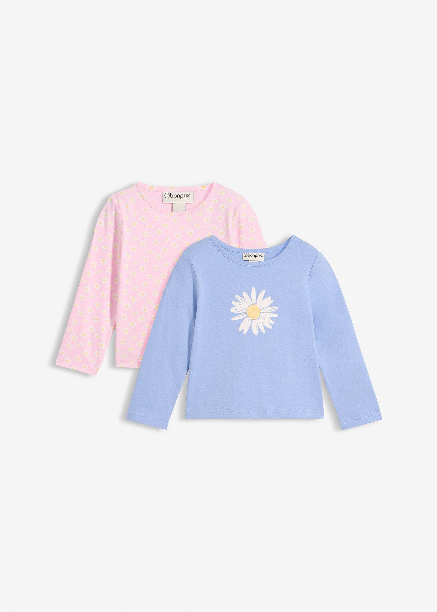 Bluzka z długim rękawem z czystej bawełny organicznej (2 szt.) - Bonprix