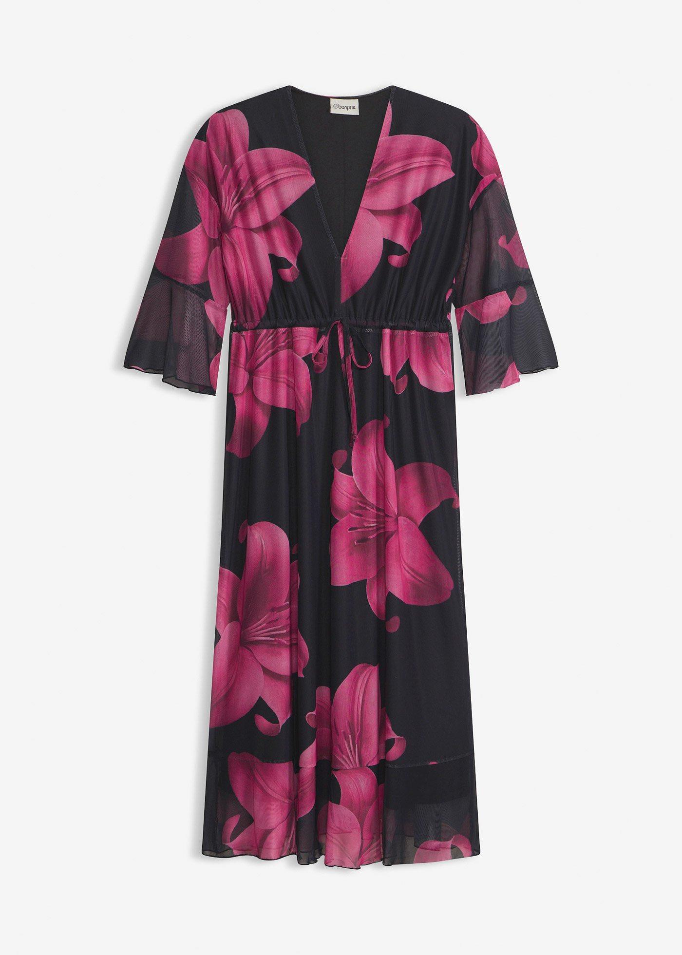 Robe midi à décolleté plongeant