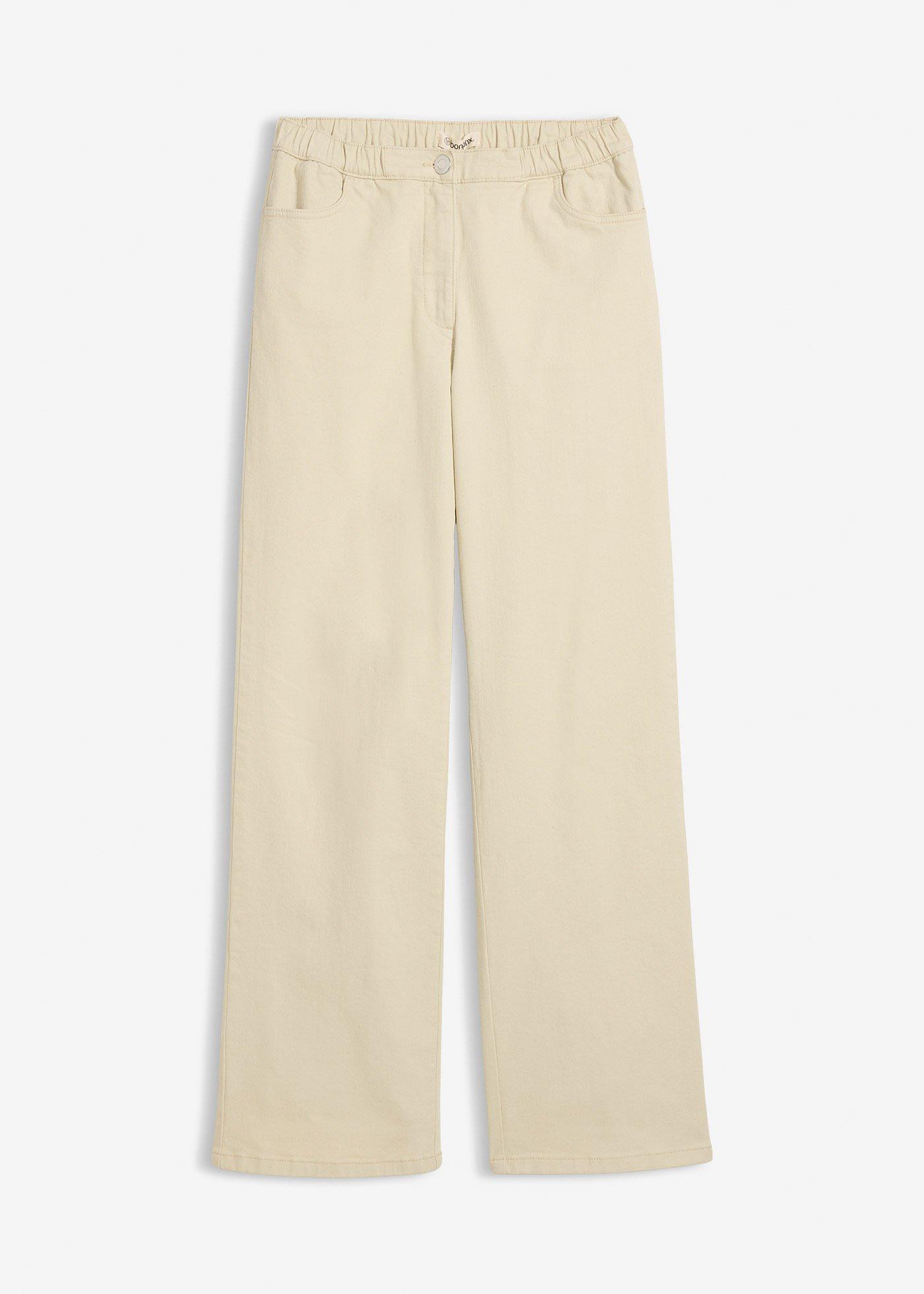 Palazzo broek met comfortband, high waist