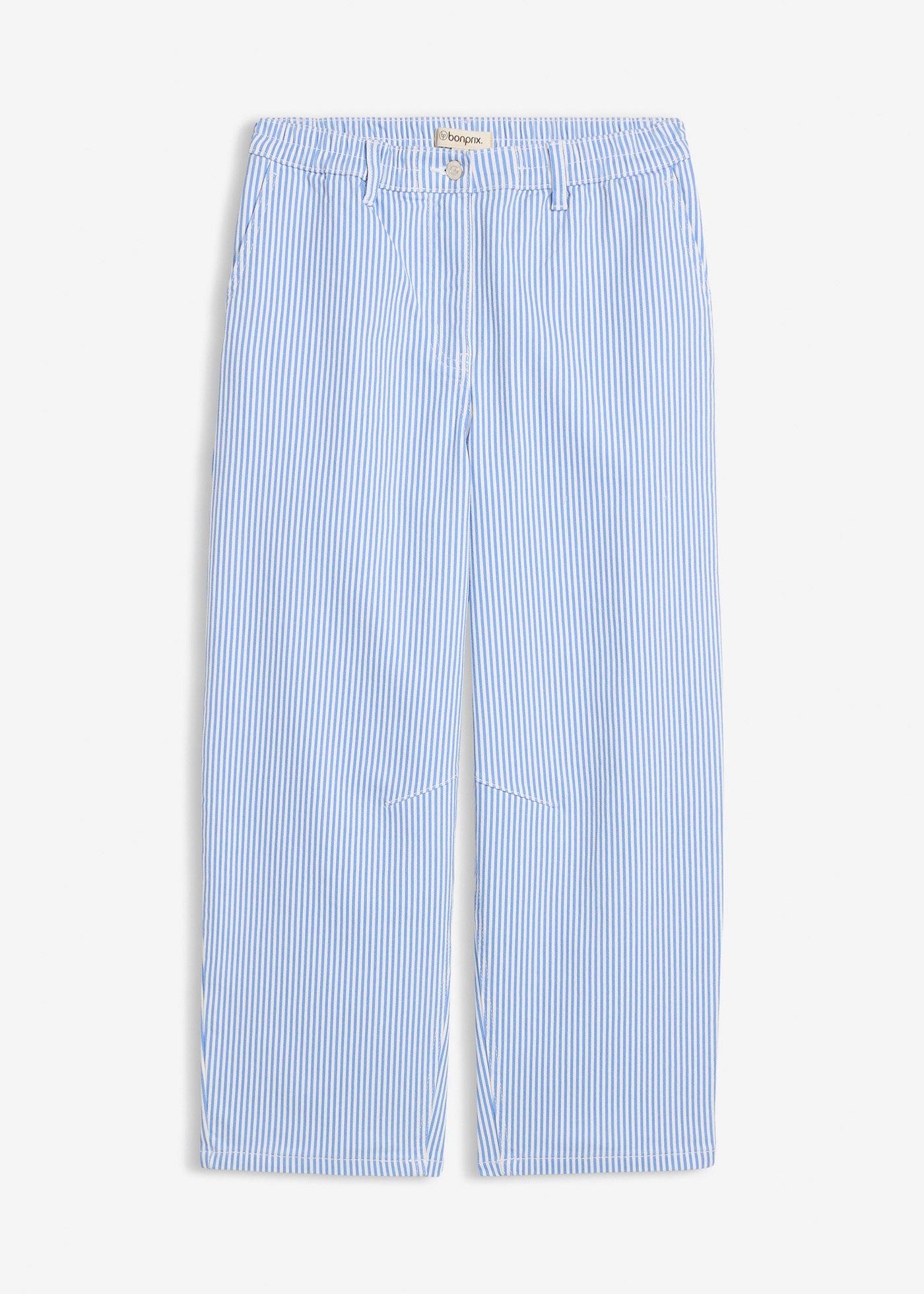 Pantalon barrel à taille haute et élastiquée