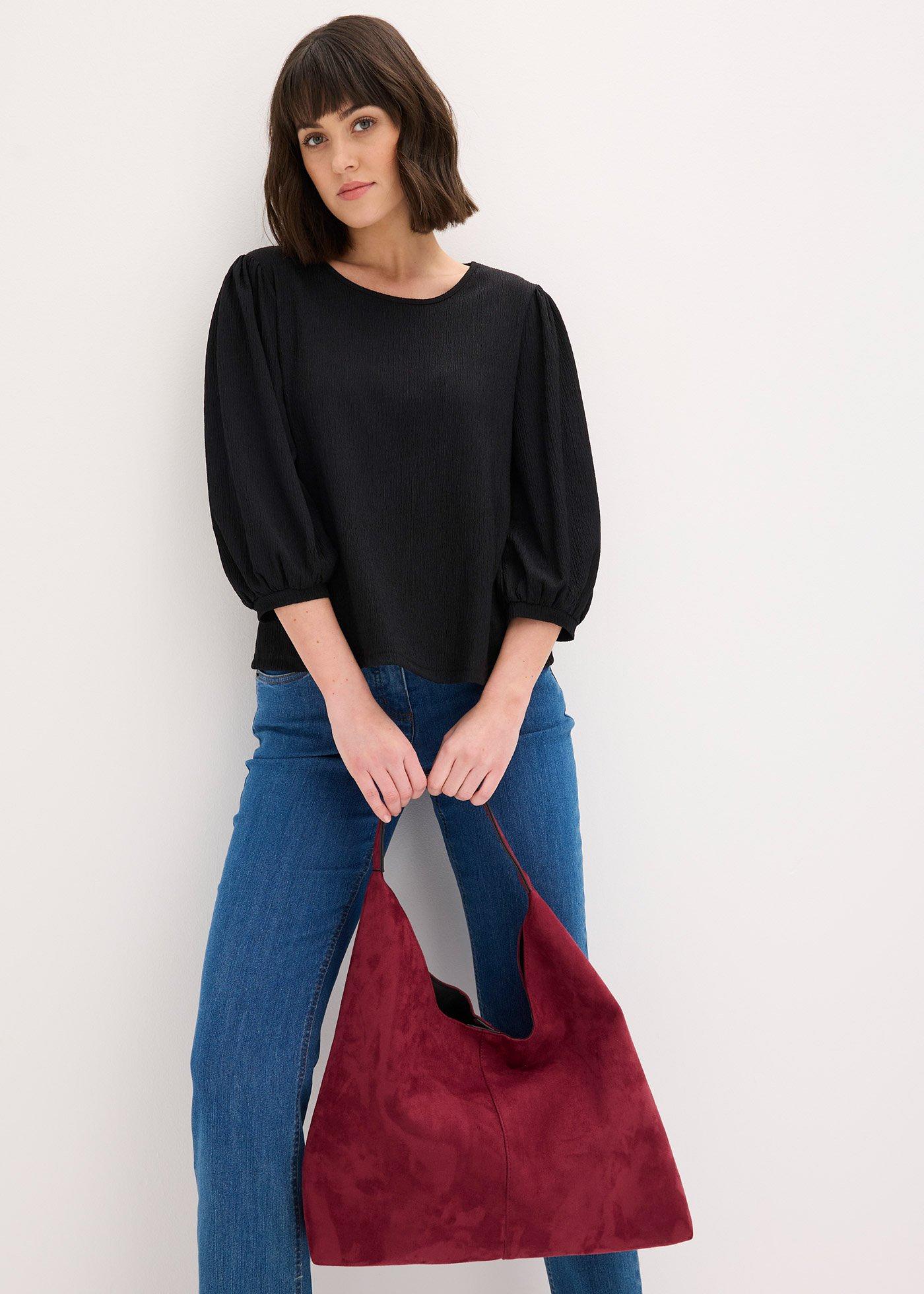 Torebka typu shopper z imitacji skóry welurowej - Bonprix