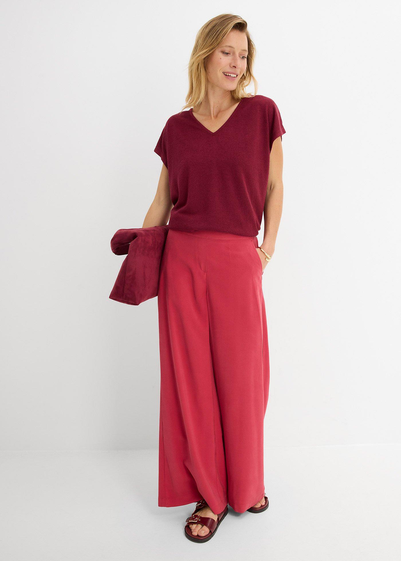 Koszulka oversize w optyce dzianiny - Bonprix