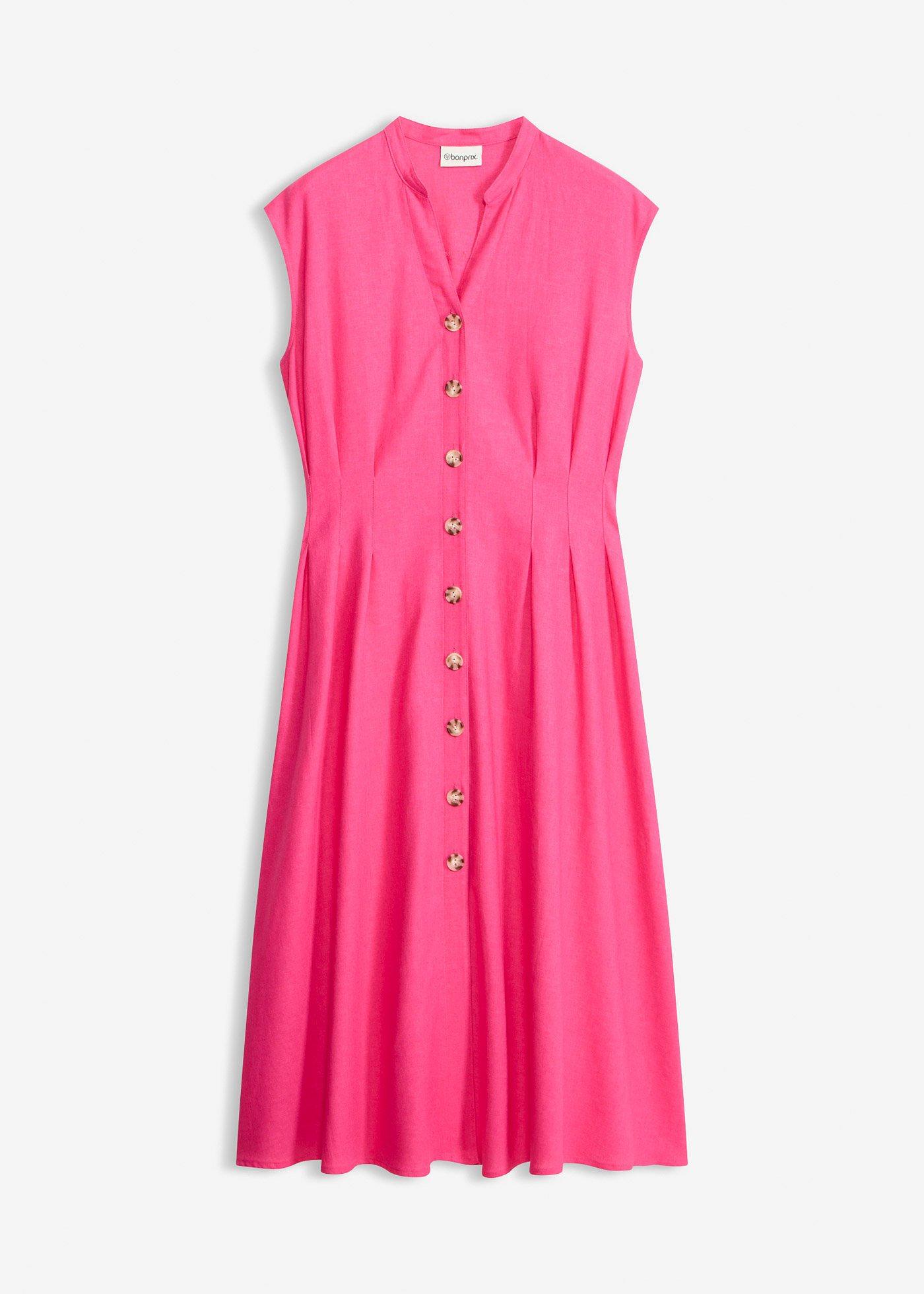Robe midi légère en lin mélangé