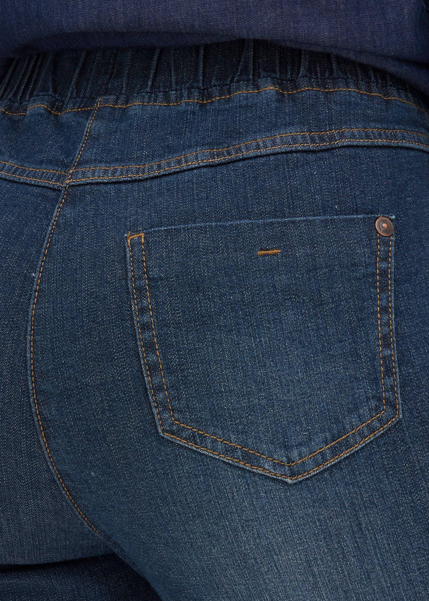 Dżinsy o kroju slim fit, ze stanem mid waist, uszyte z bawełny - Bonprix