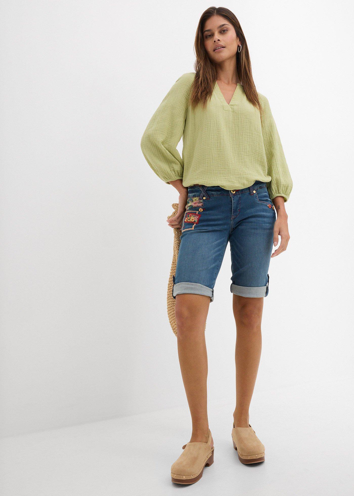 Szorty dżinsowe, mid waist - Bonprix