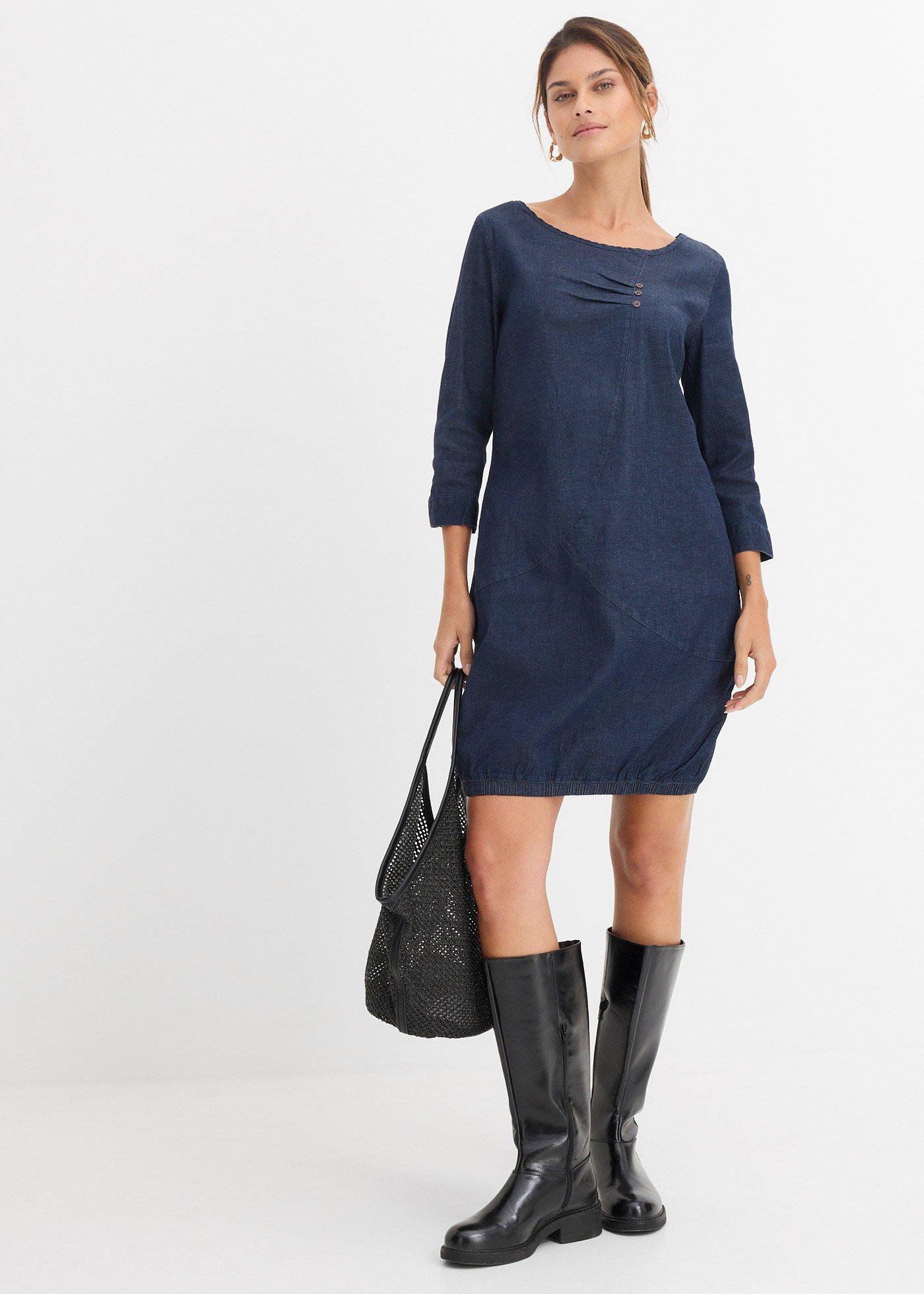 Sukienka dżinsowa ze stretchem - Bonprix