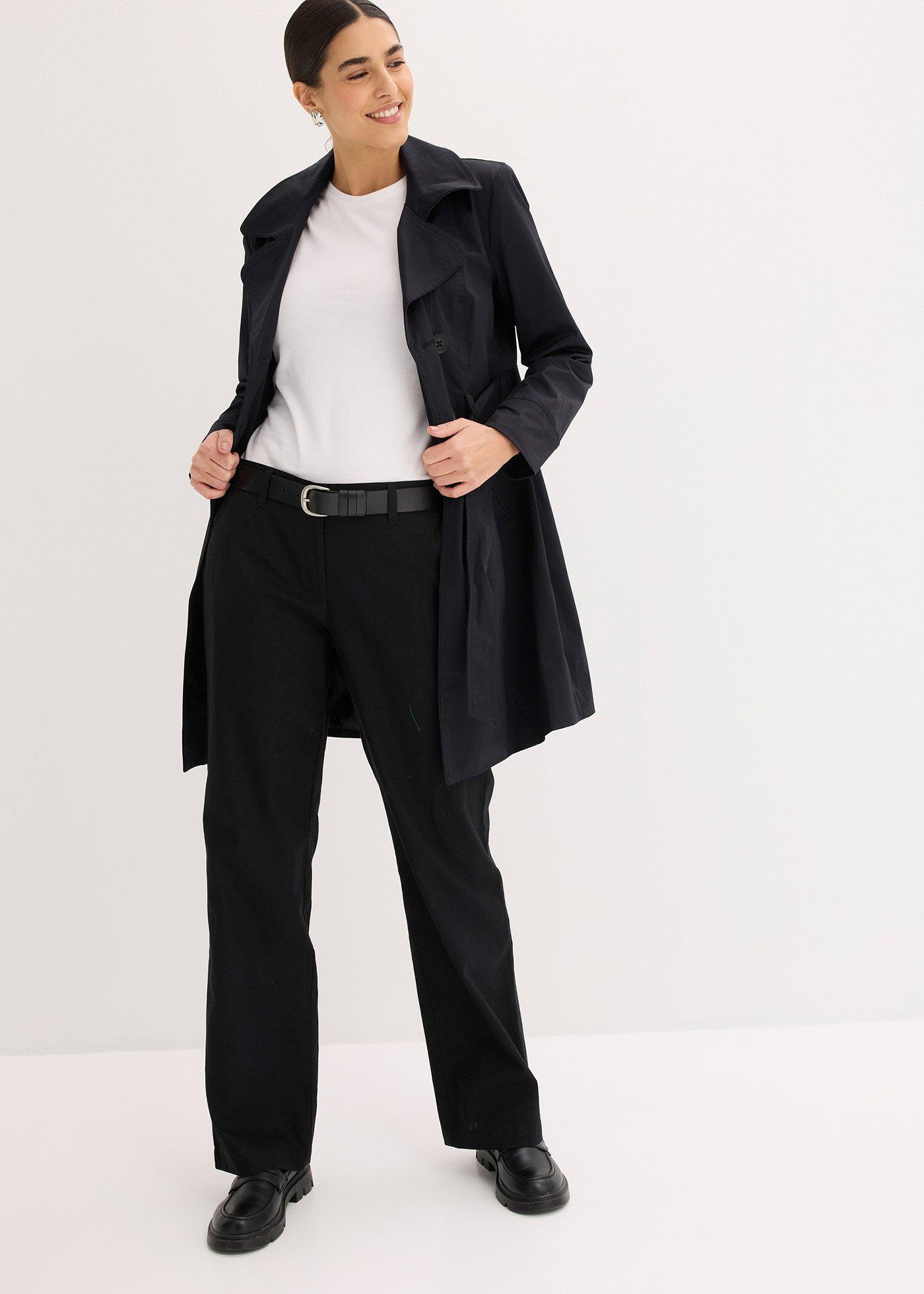 Spodnie z mieszanki lnu i bawełny - Bonprix