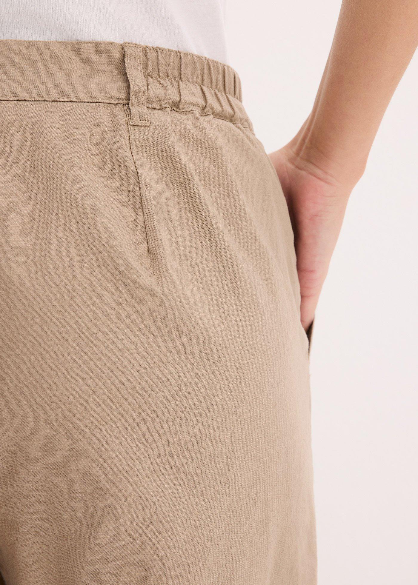 Spodnie z mieszanki lnu i bawełny - Bonprix