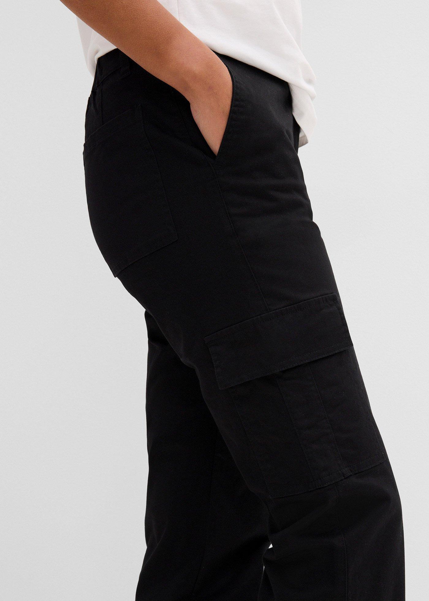 Spodnie bojówki z bawełny ze stretchem - Bonprix