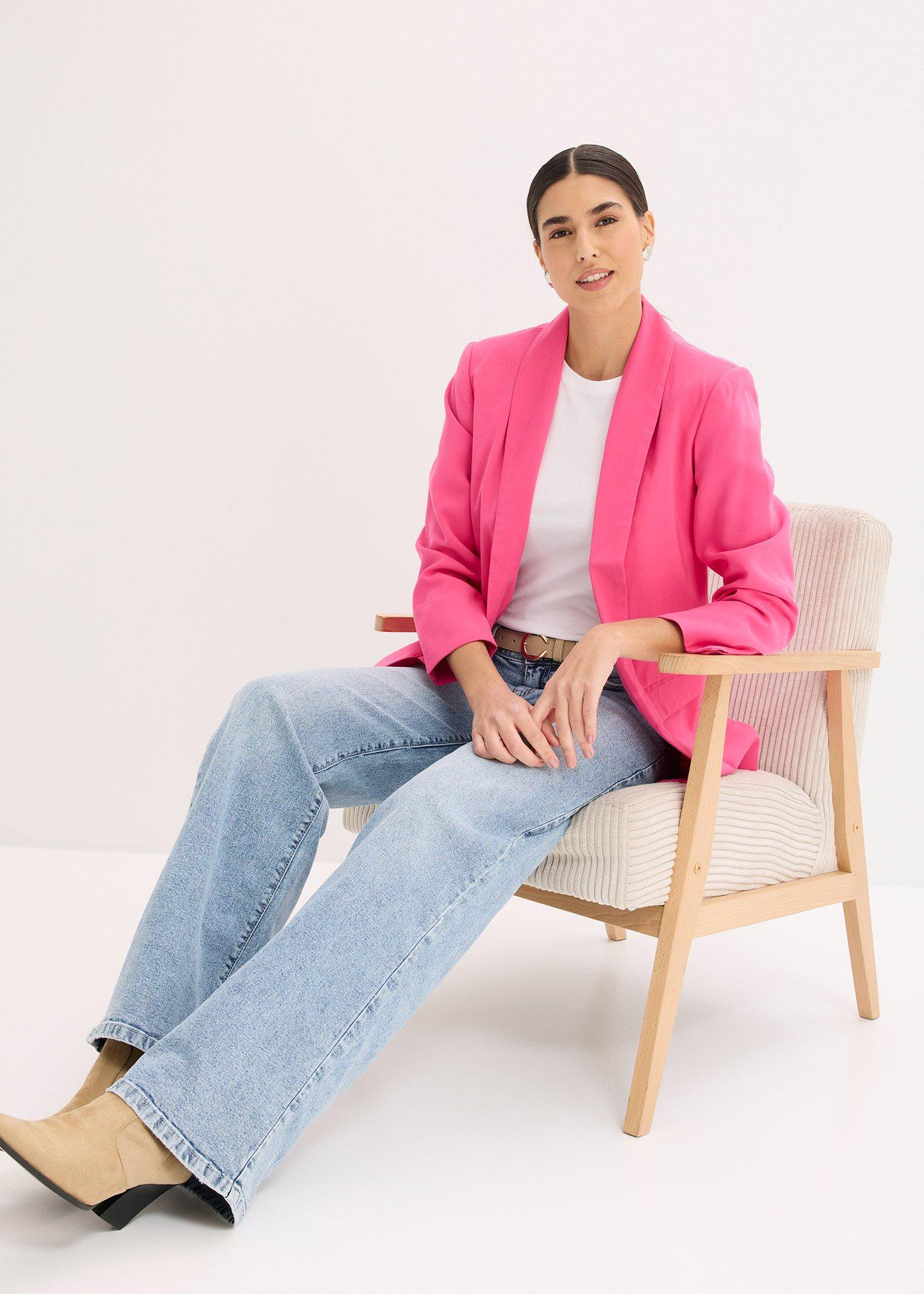 Długi żakiet z mieszanki wiskozy - Bonprix