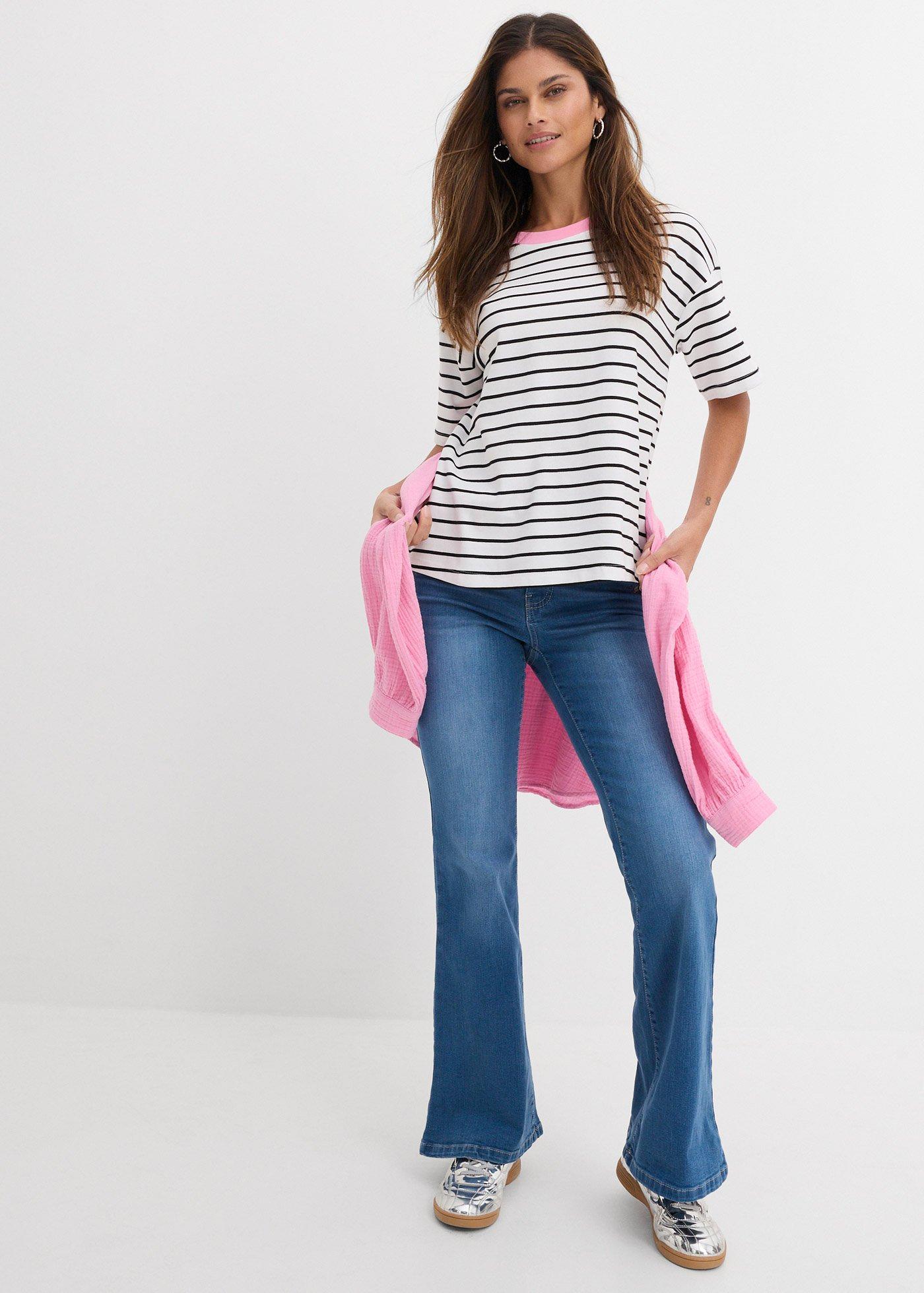 Dżinsy Bootcut, mid waist, bawełna organiczna - Bonprix