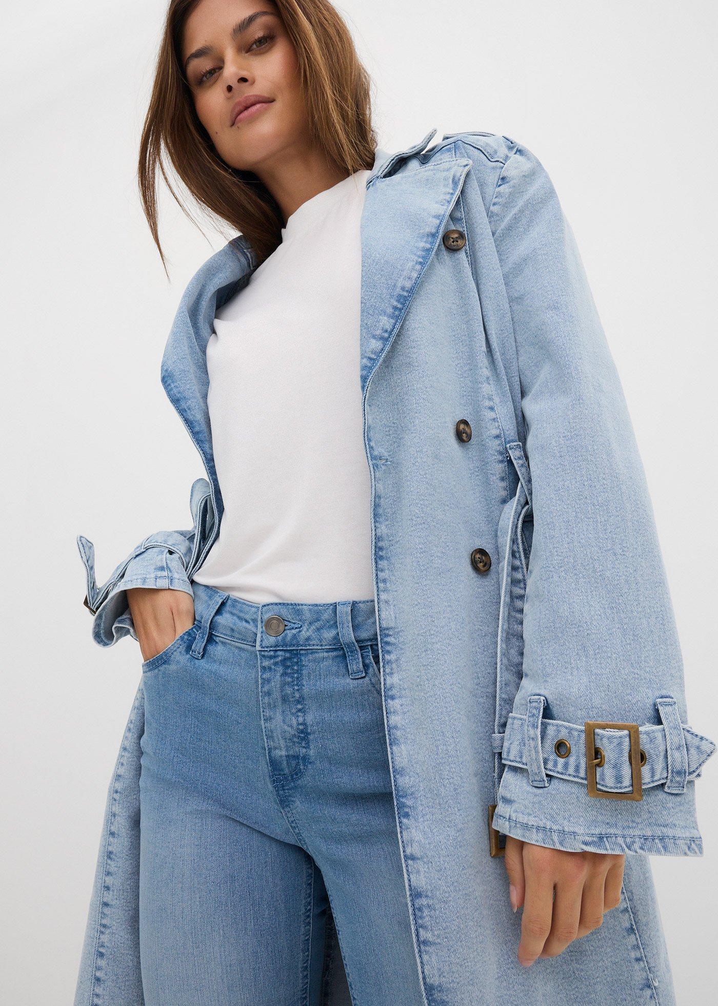 Jeansy z rozkloszowanymi nogawkami, mid waist, ze stretchem - Bonprix