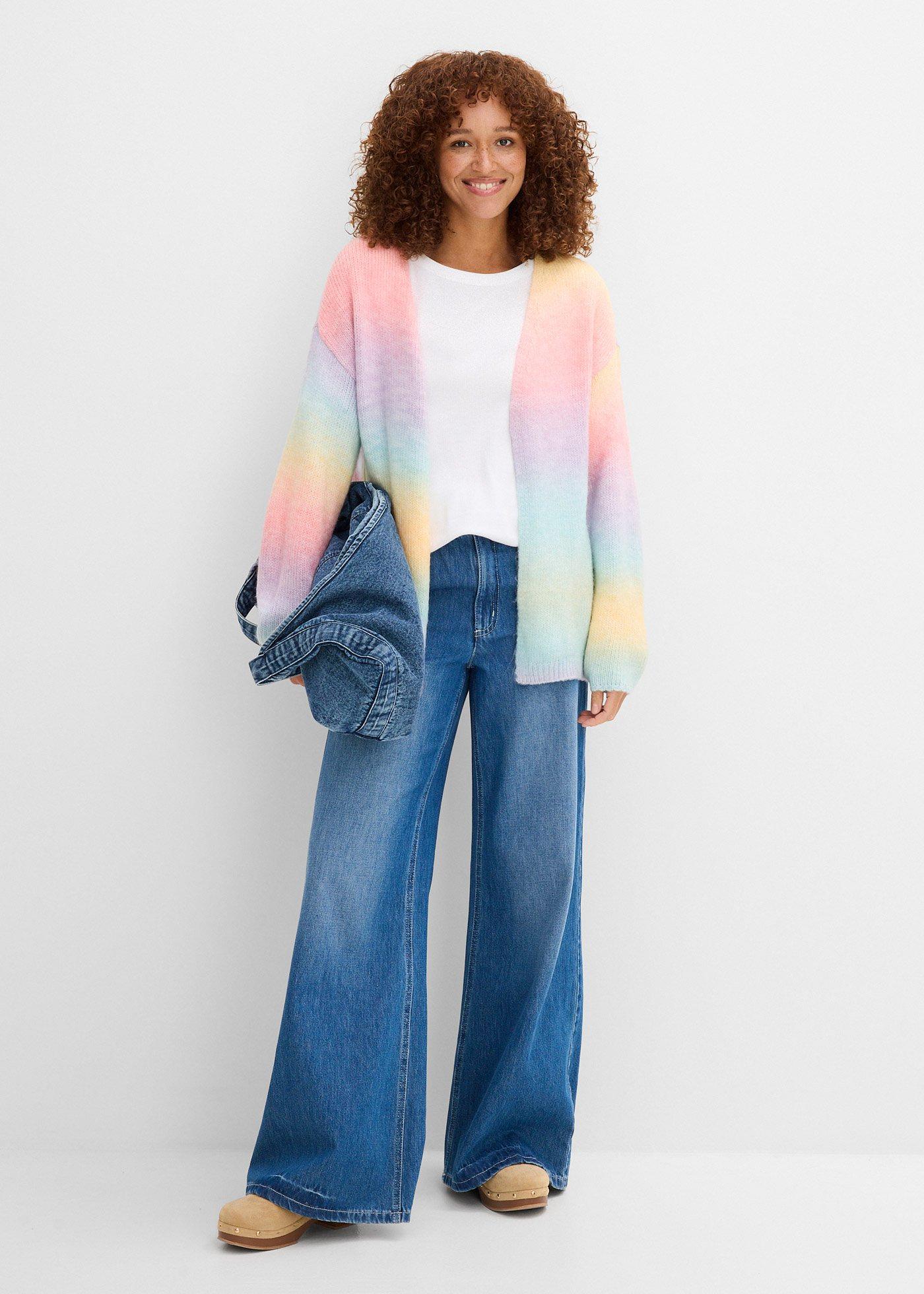 Gruby kardigan z miękkiej mieszanki wełny - Bonprix