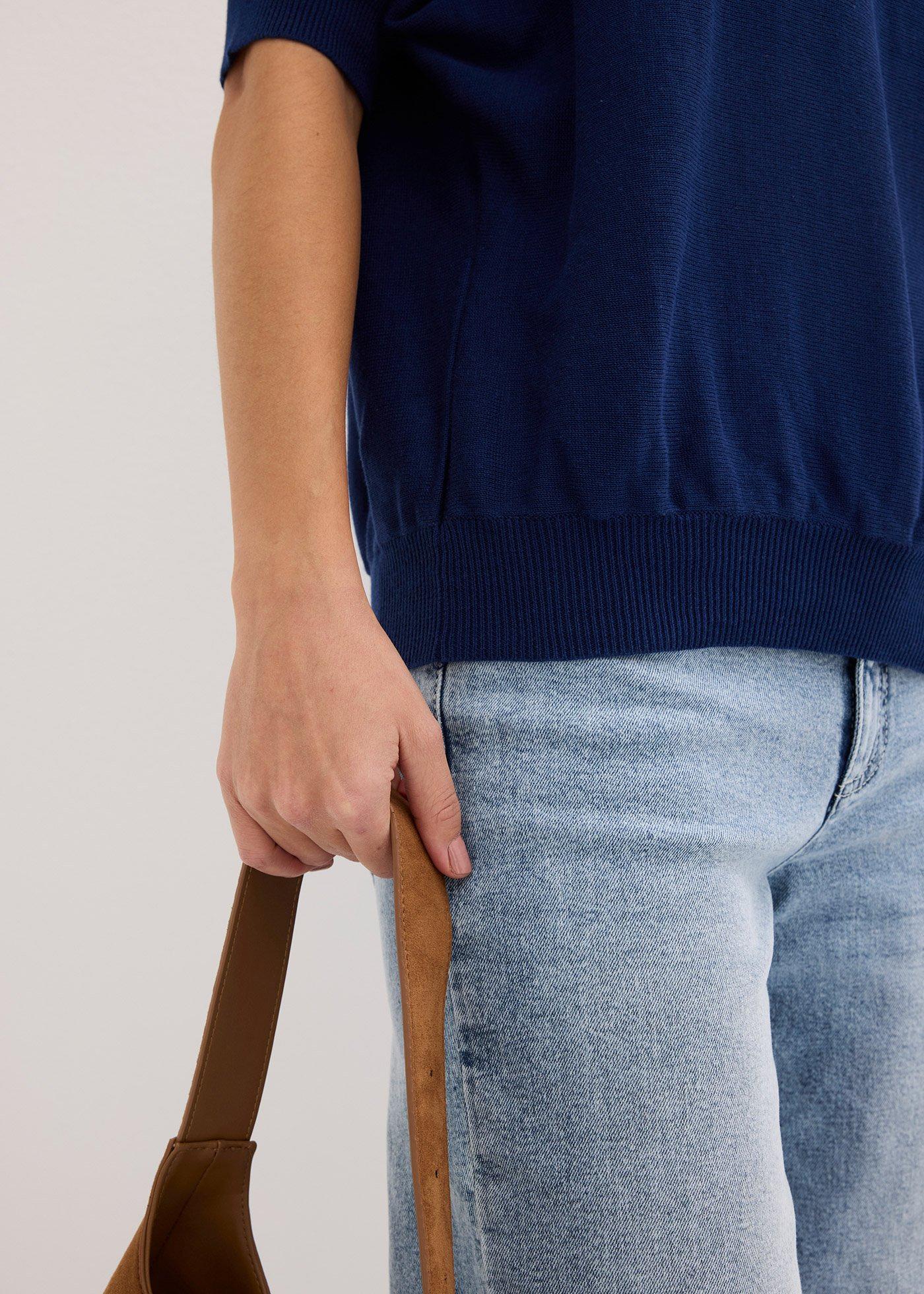 Sweter z cienkiej dzianiny z mieszanki bawełny - Bonprix