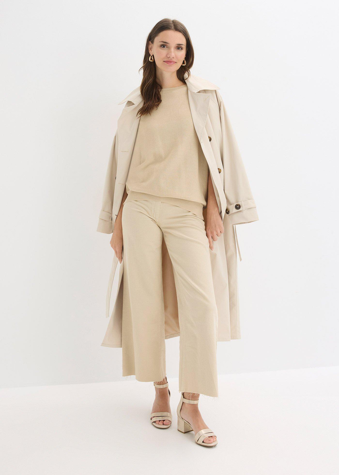 Sweter z cienkiej dzianiny z mieszanki bawełny - Bonprix