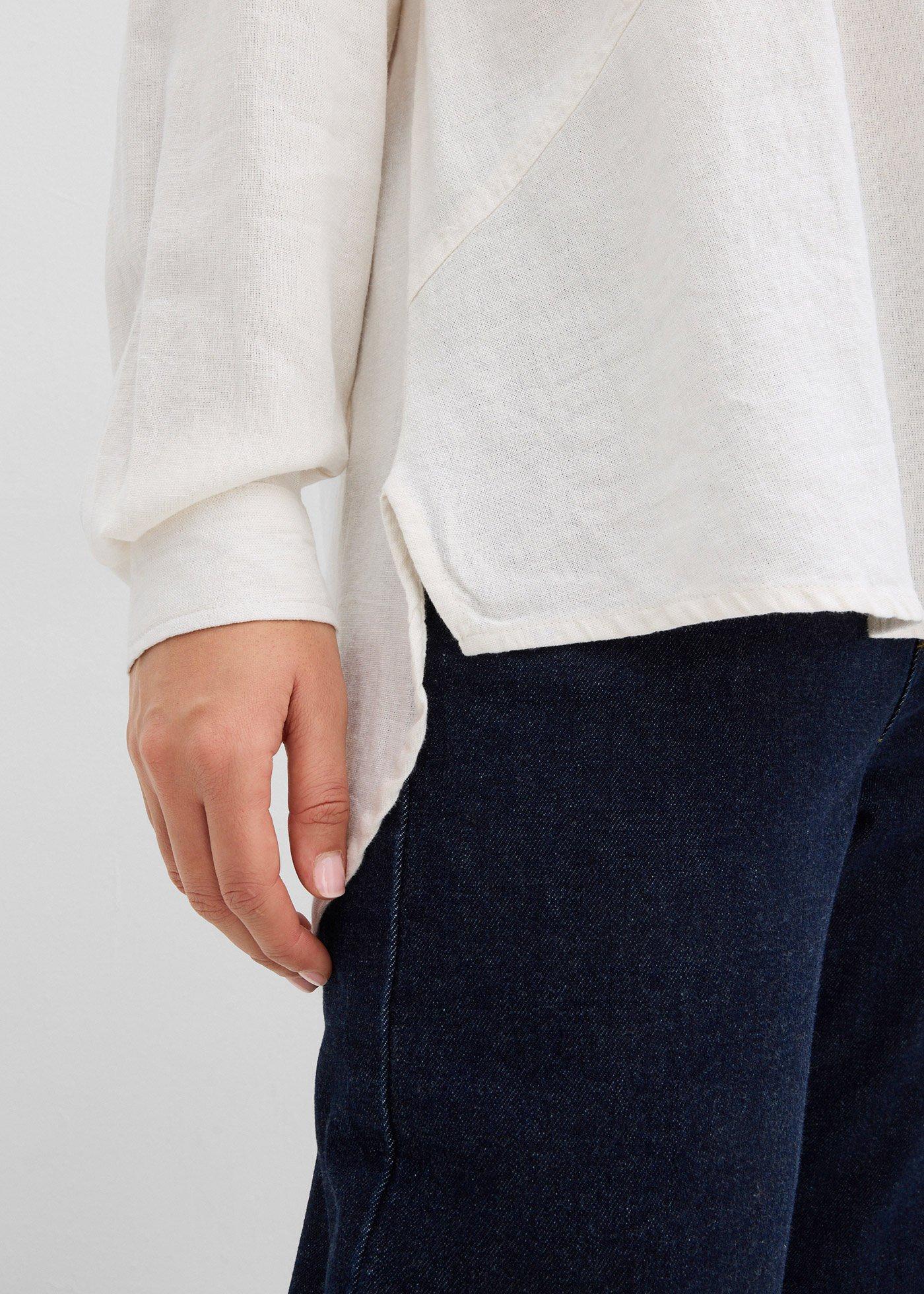Bluzka oversize z mieszanki lnu - Bonprix