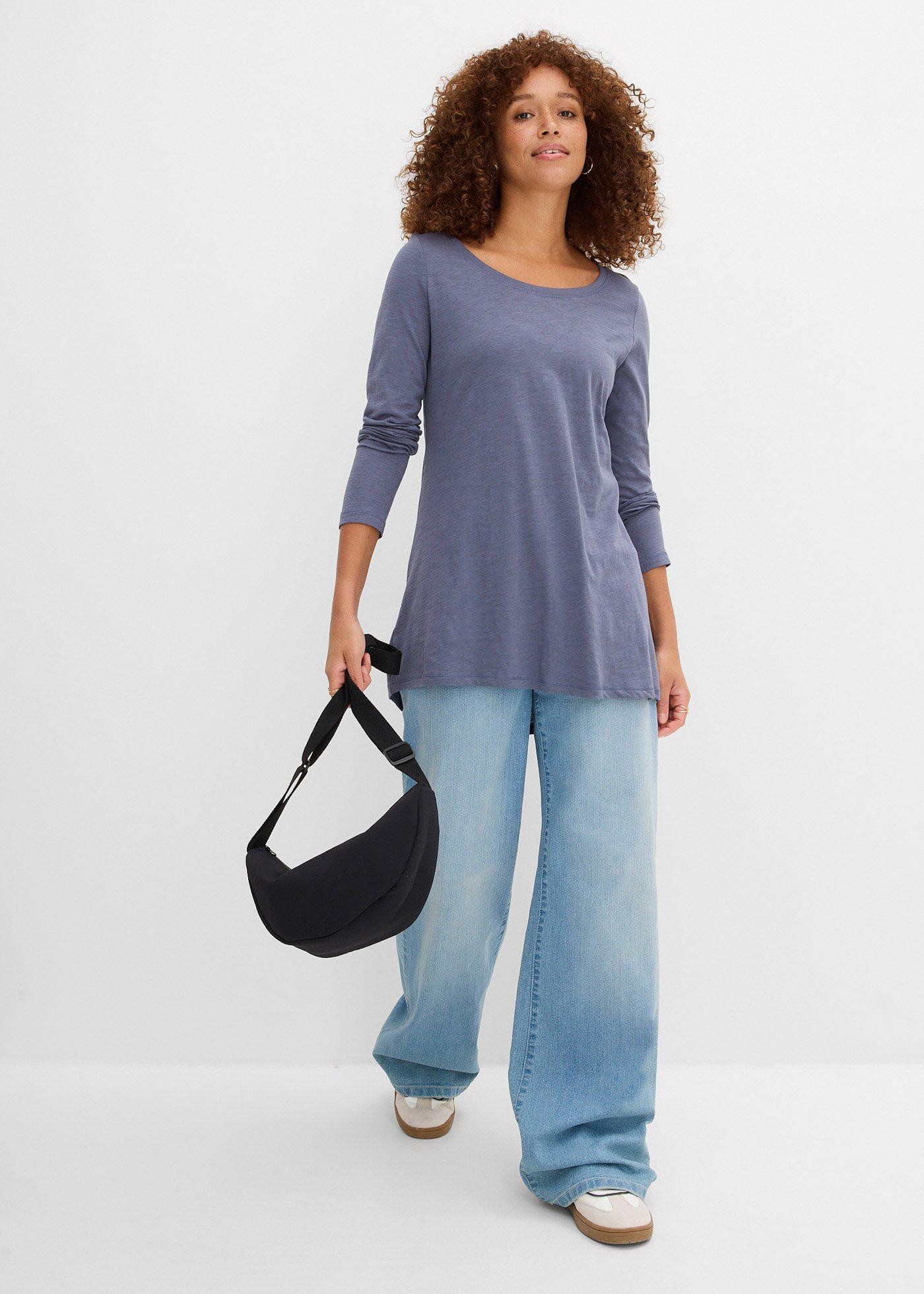 Bawełniana bluzka z długim rękawem - Bonprix