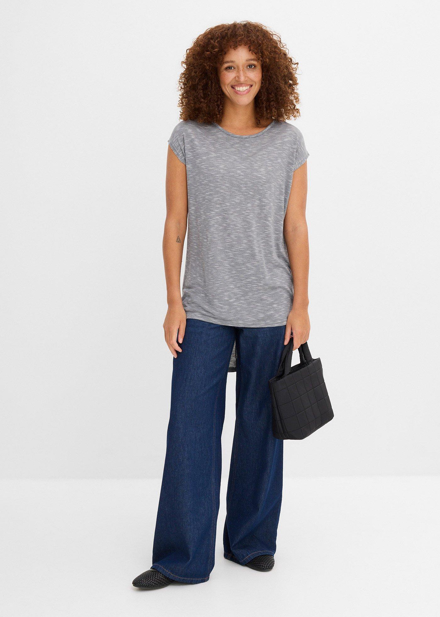 Długi shirt z mieszanki wiskozy - Bonprix