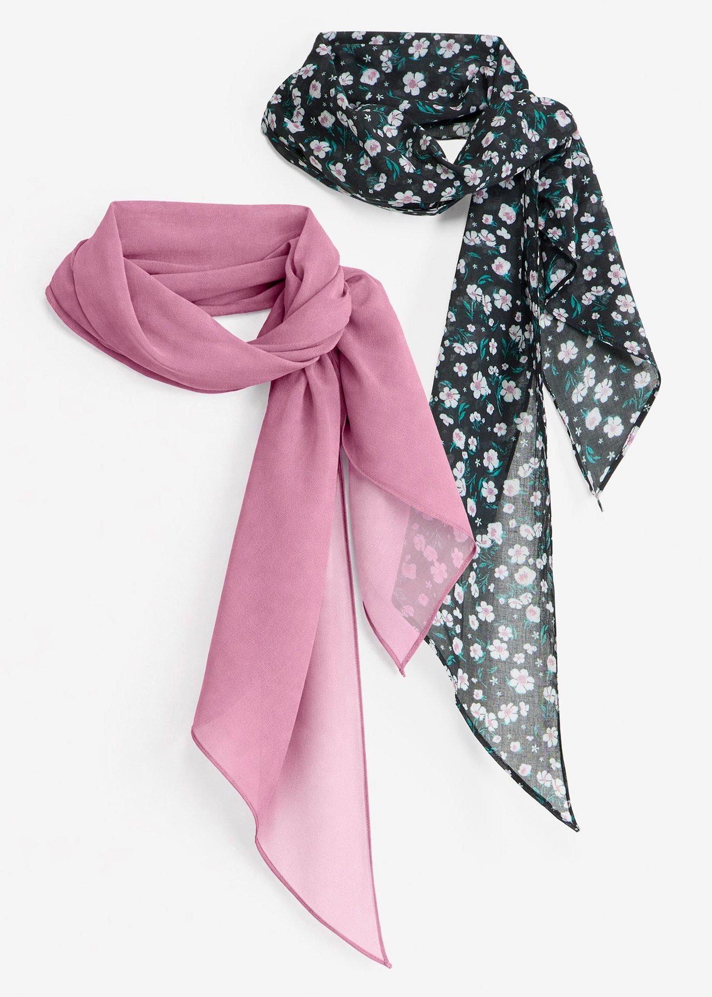 Lot de 2 foulards à motif floral